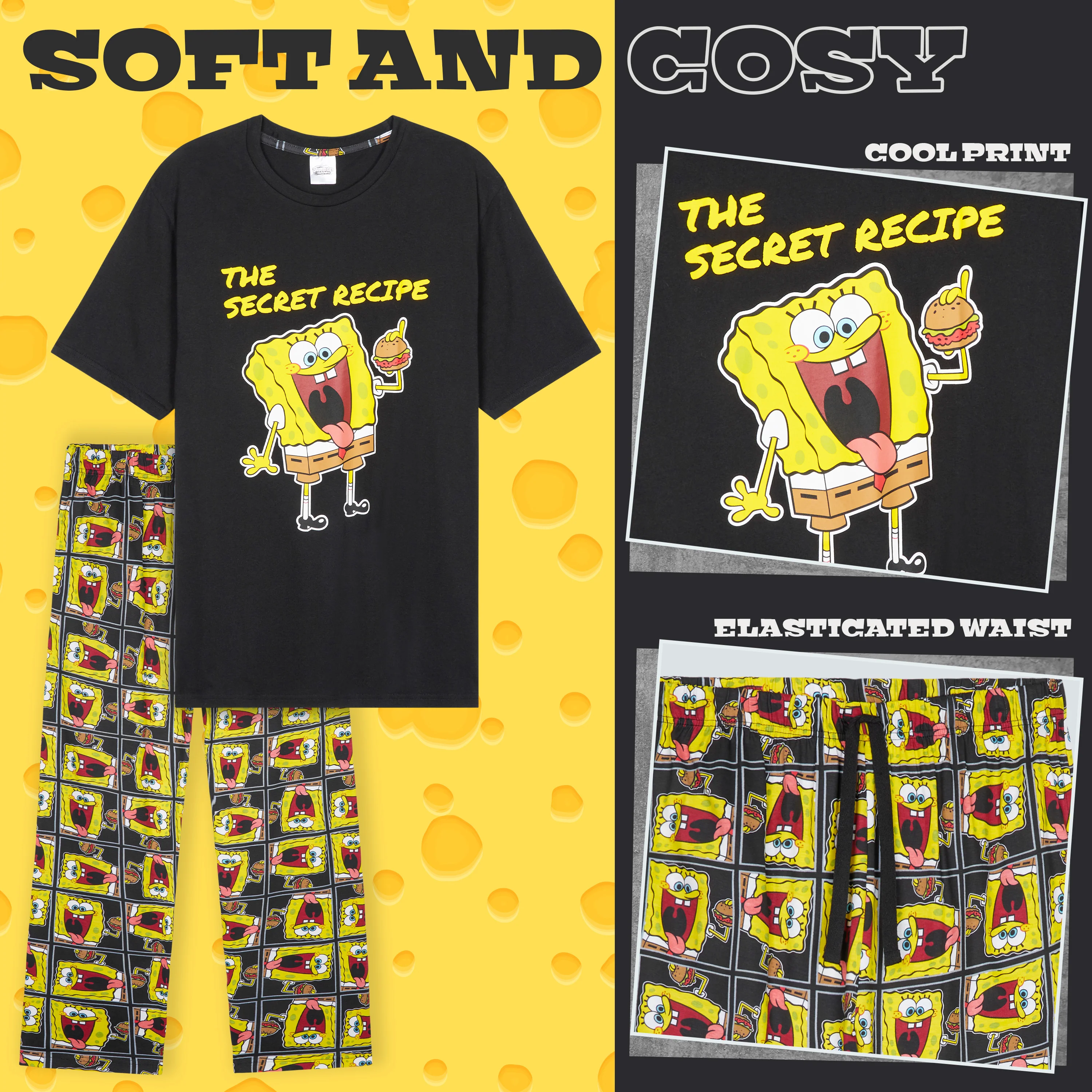 SPONGEBOB SQUAREPANTS Mens Pyjama Set Sleepwear - Image 4