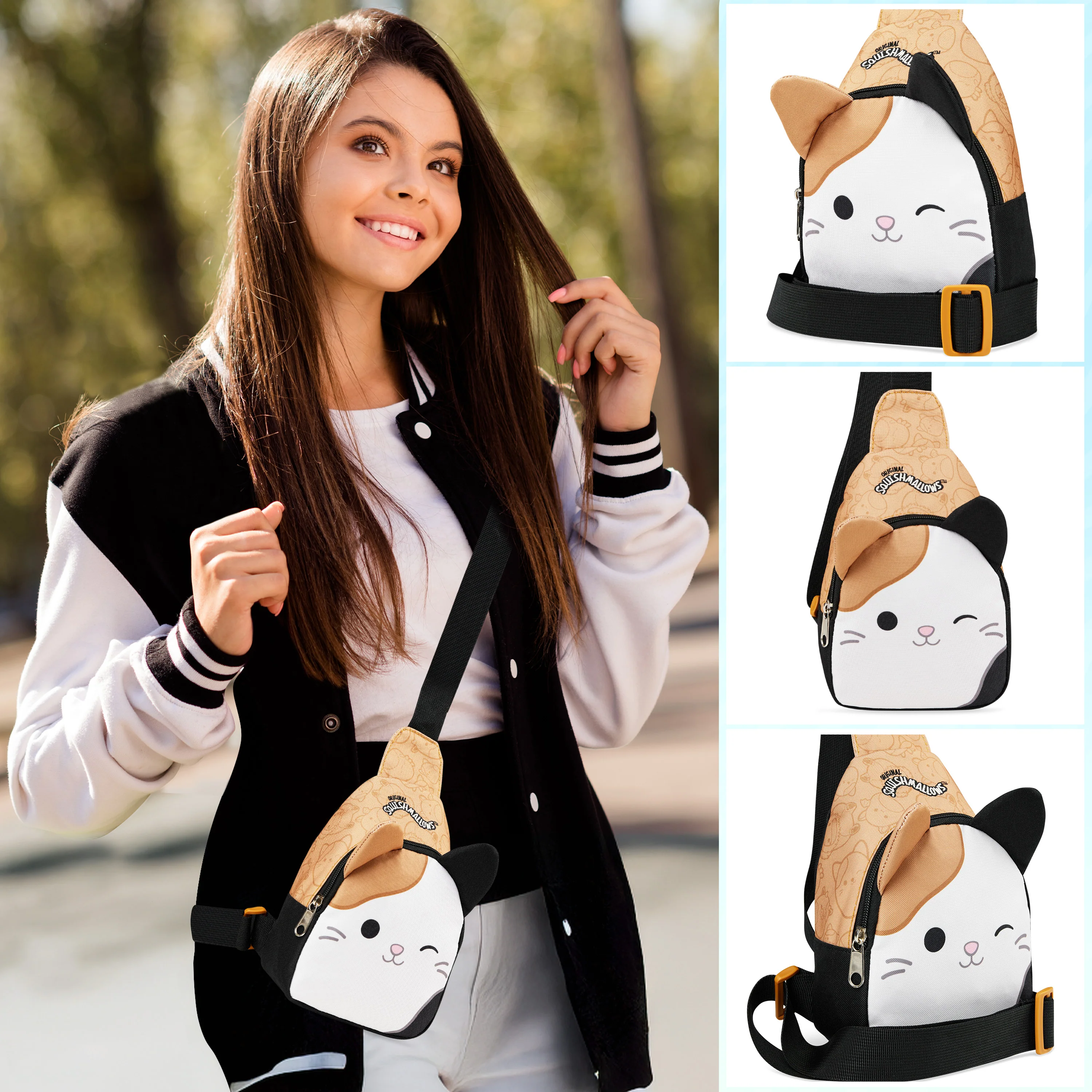 Squishmallows Cross Body Bag for Kids and Teens Cute Shoulder Sling Bag Cam The Cat - Image 5