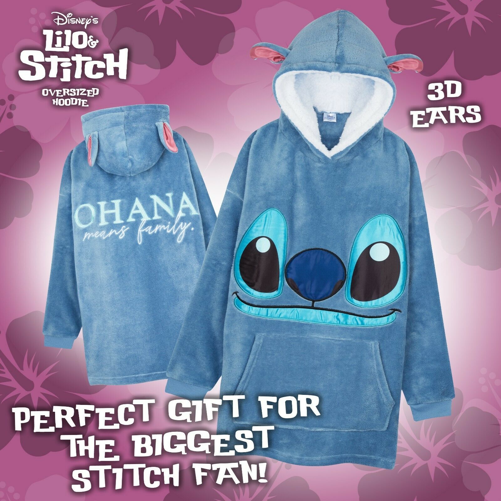 Stitch Disney Hoodie for Kids, Fleece Oversized Hoodie Blanket - Stitch - Image 3