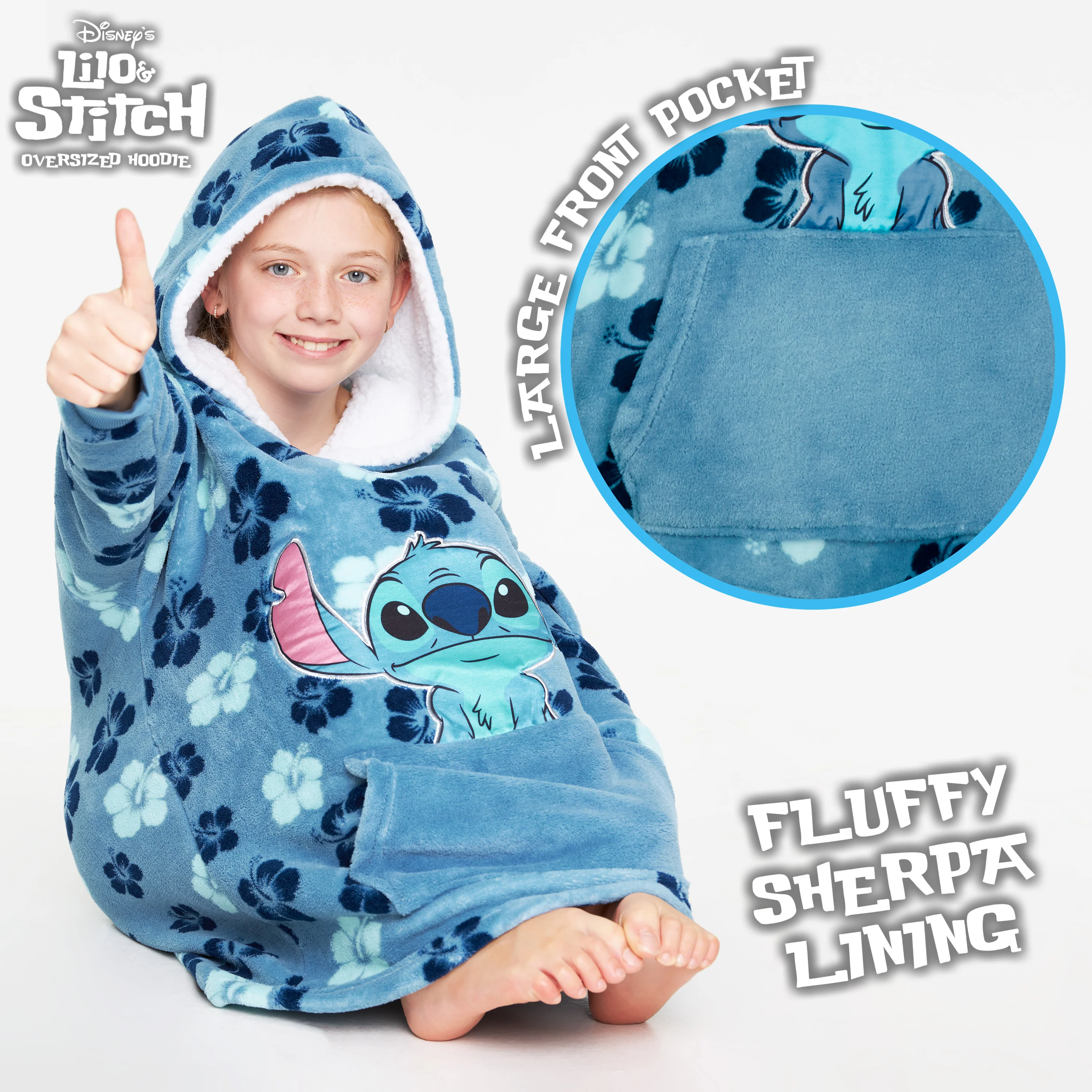 Disney Fleece Oversized Hoodie Blanket -  Stitch - Image 4