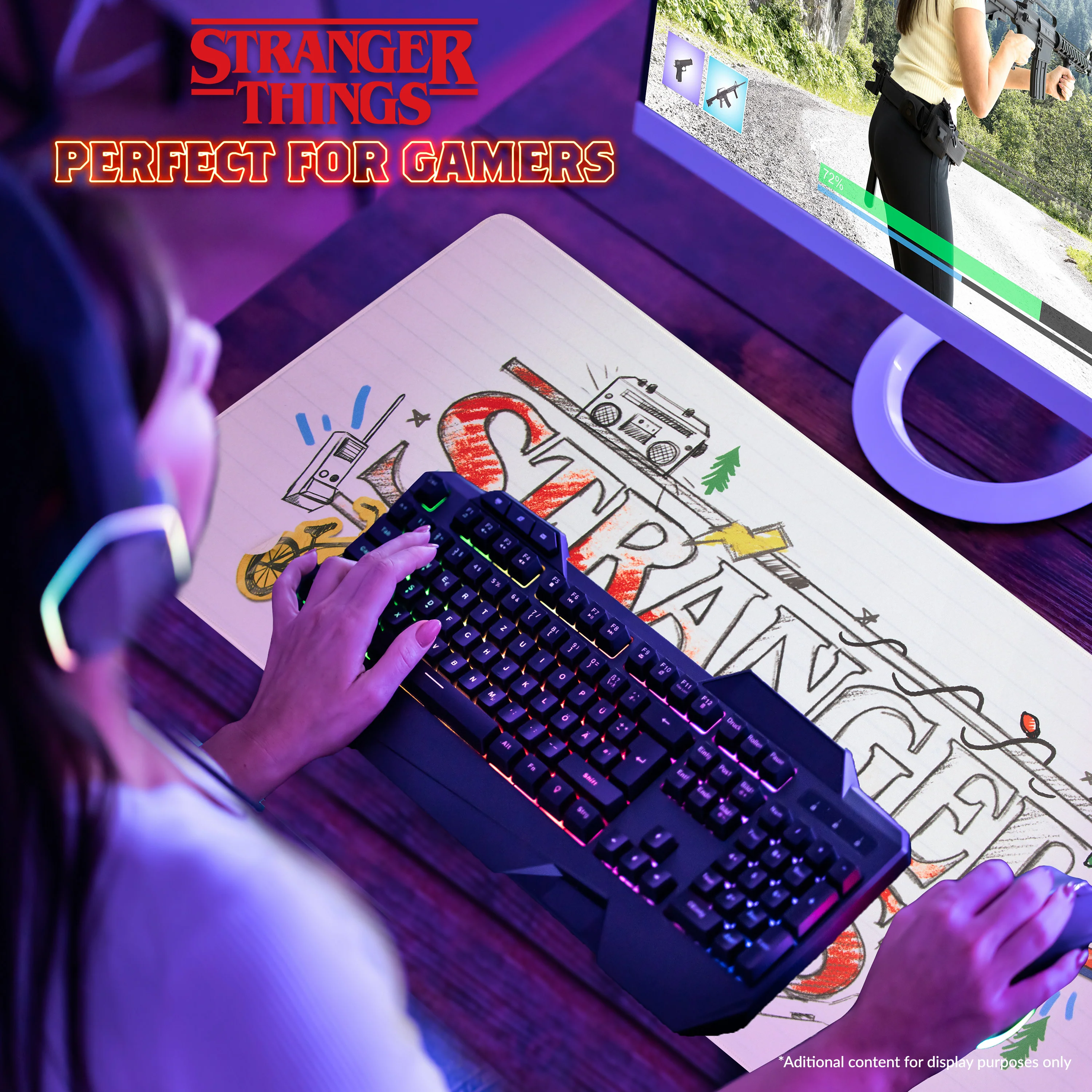Stranger Things Desk Mat Large -Desk Protector Mat - White - Image 6