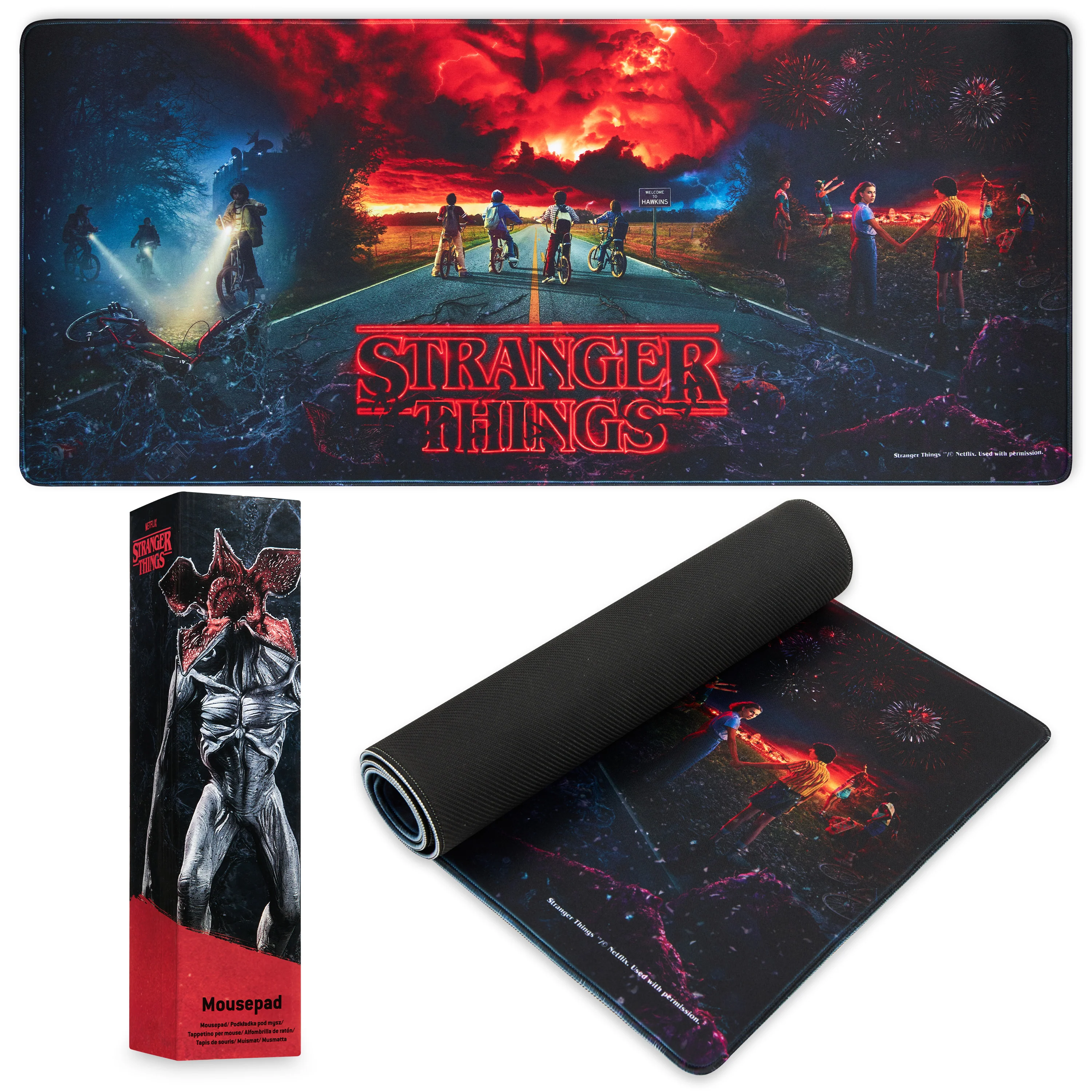 Stranger Things Desk Mat, Large Mouse Mat - Black