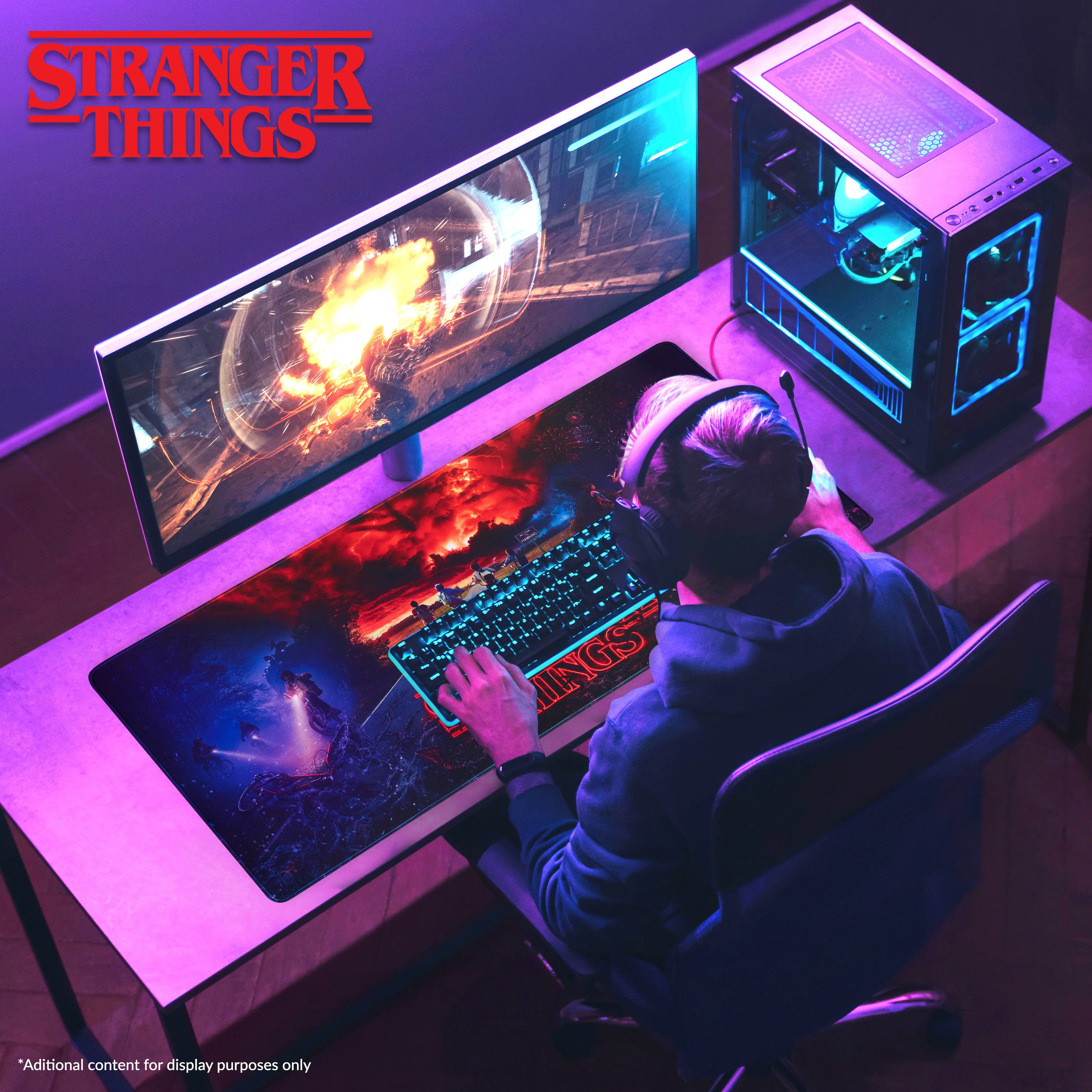 Stranger Things Desk Mat, Large Mouse Mat - Black - Image 6