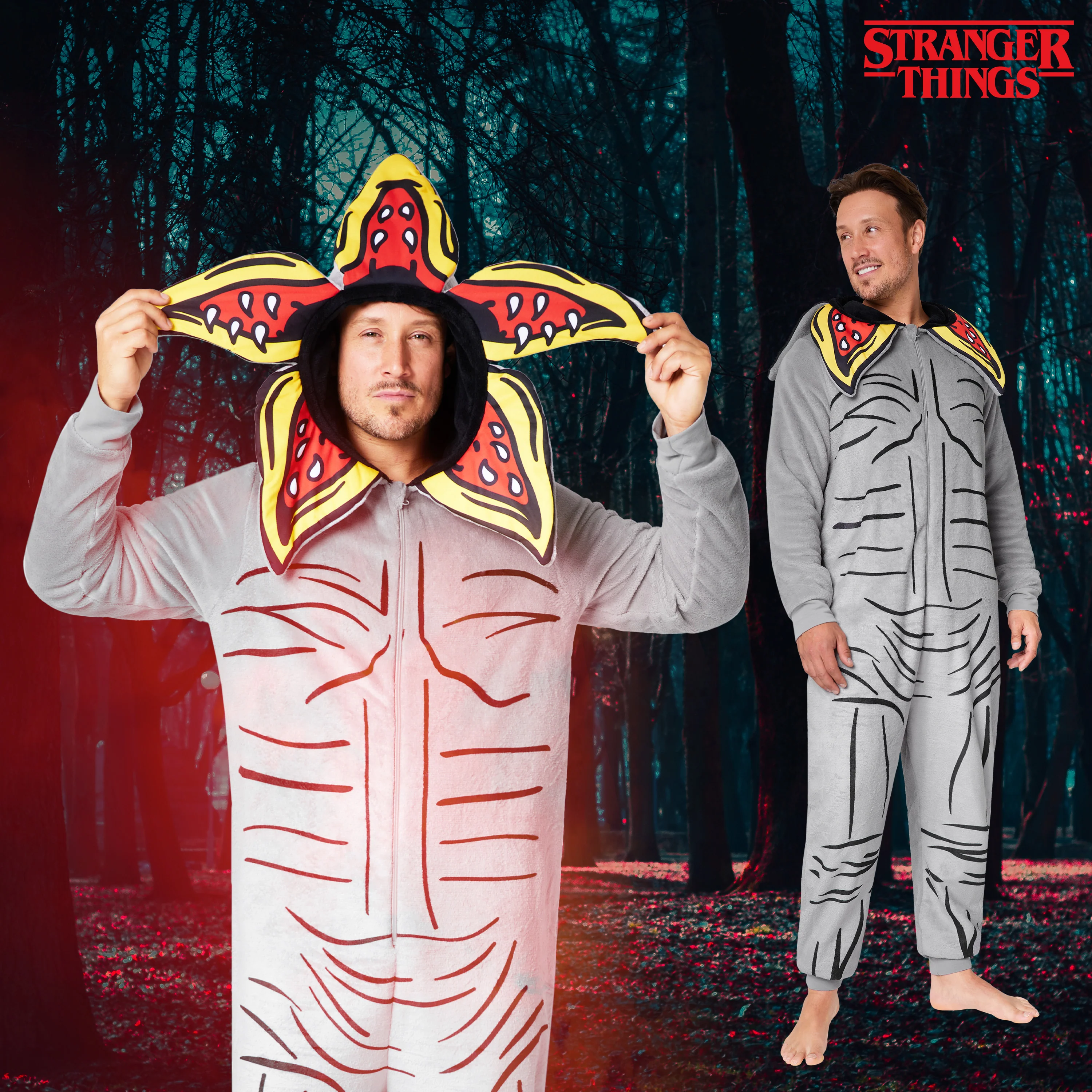 Stranger Things Fleece Onesie for Adults - Image 2