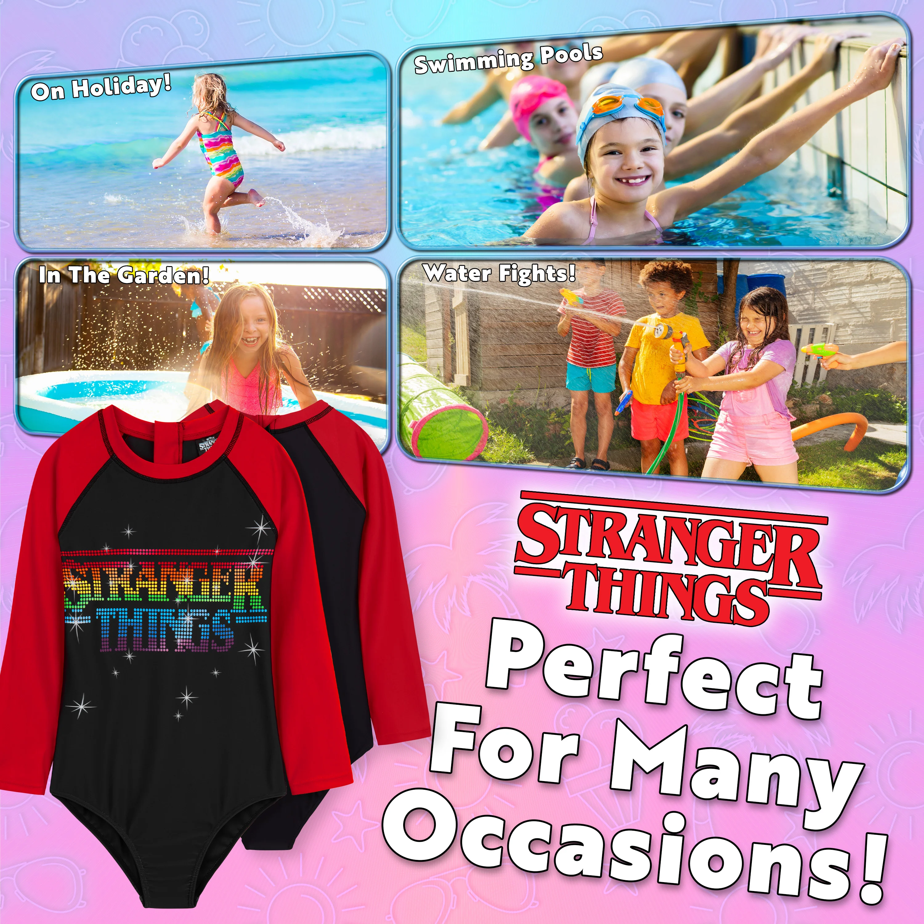 Stranger Things Girls Swimming Costume One Piece Swimsuit - Image 4