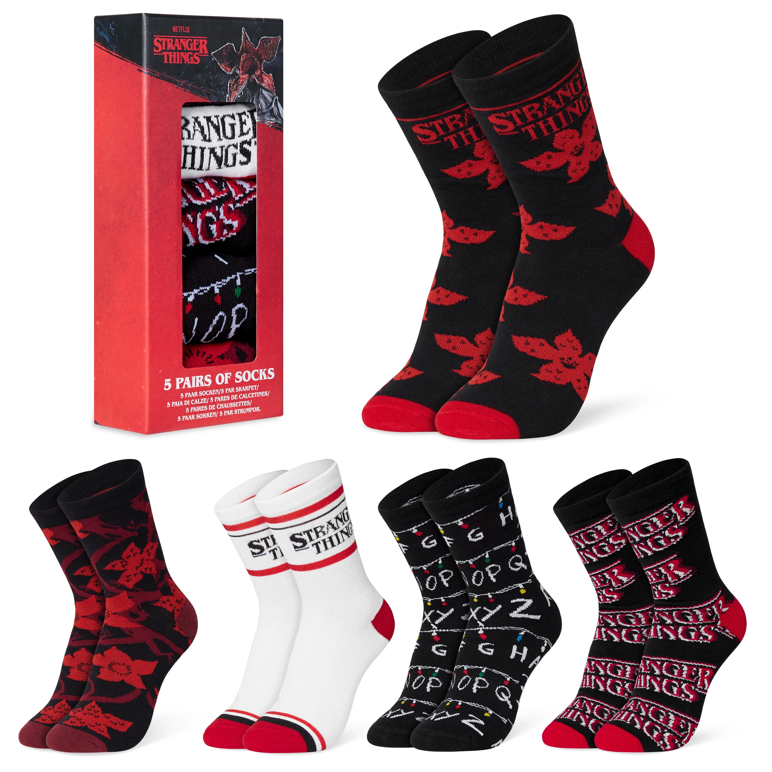 Stranger Things Ladies Socks - Pack of 5 Ankle Socks for Women