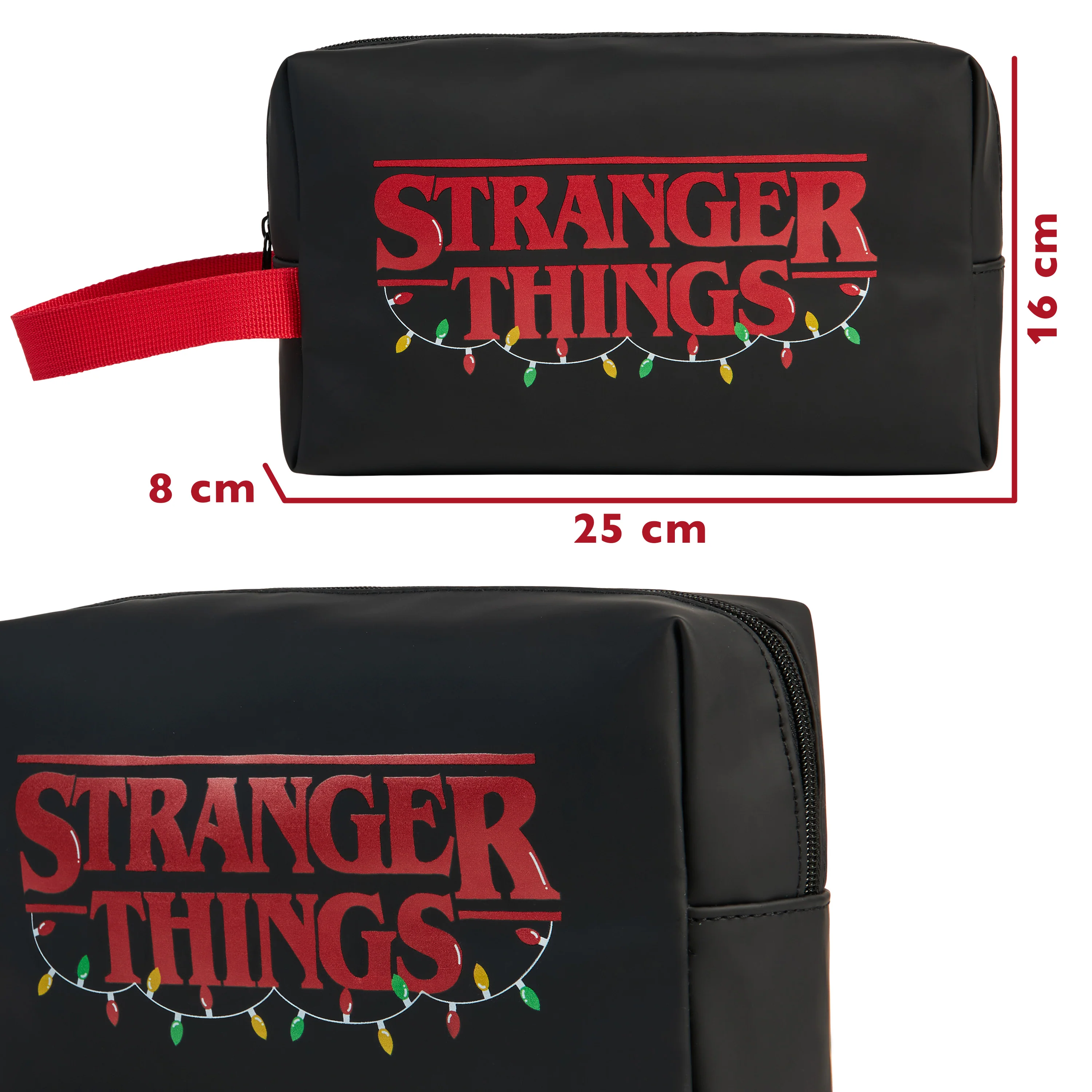 Stranger Things Wash Bag for Adults, Stranger Things Toiletry Bag - Black/Red - Image 7