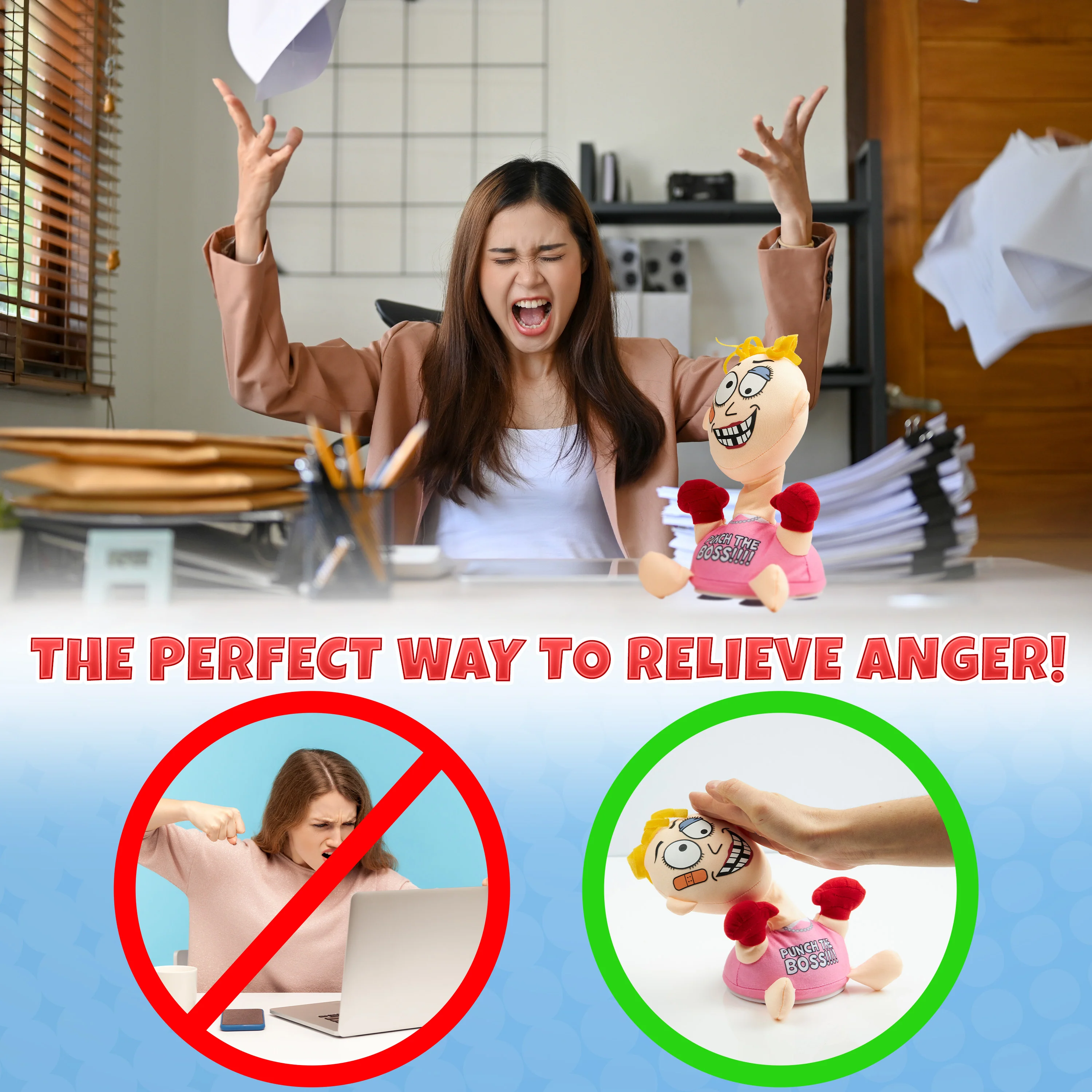 Stress Relief Toys for Adults - Punch The Boss Stress Toy Anger Relief Anti Stress - Image 6