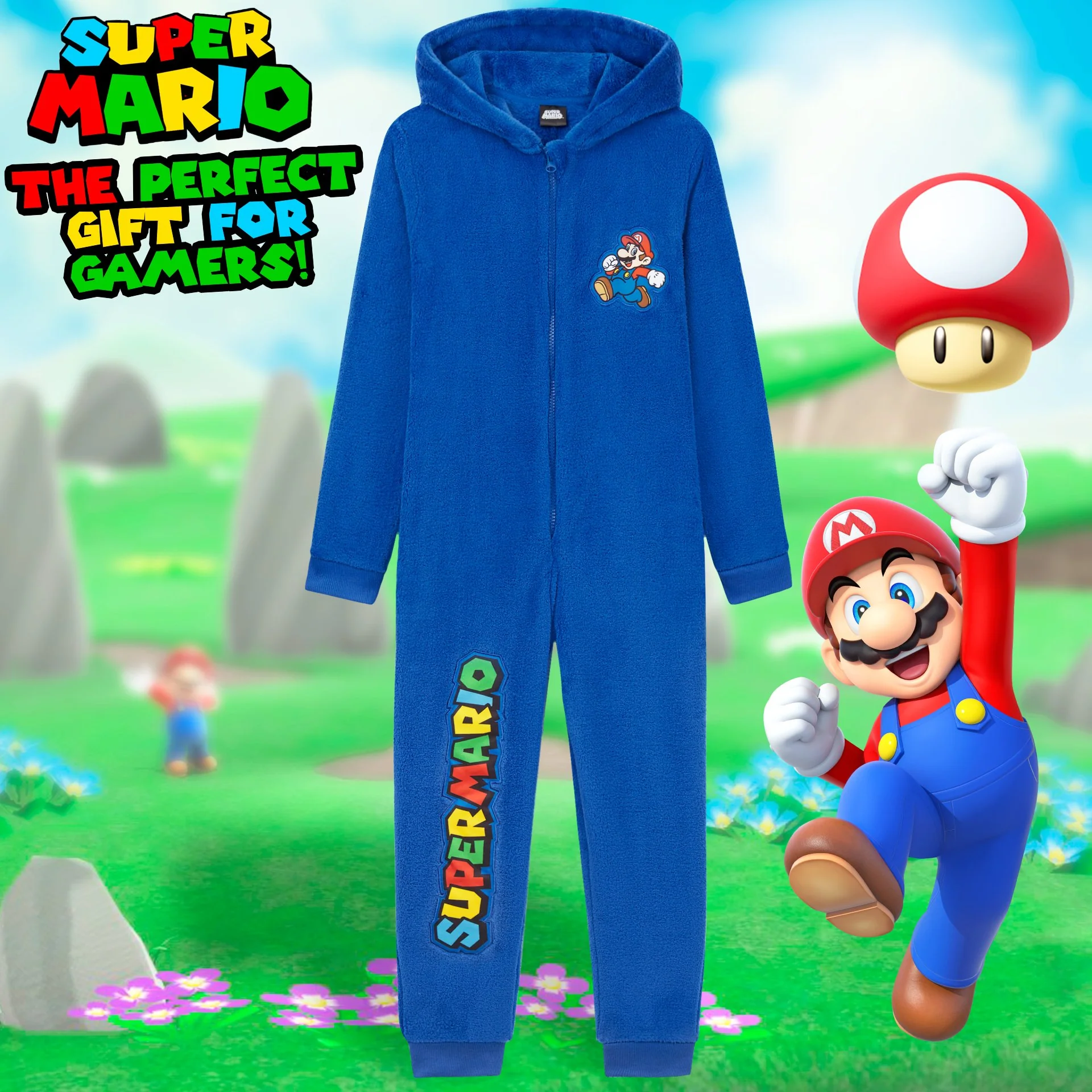 Super Mario Boys Onesie, Fleece Pyjamas, Gifts for Gamers Boys Teens - Image 5