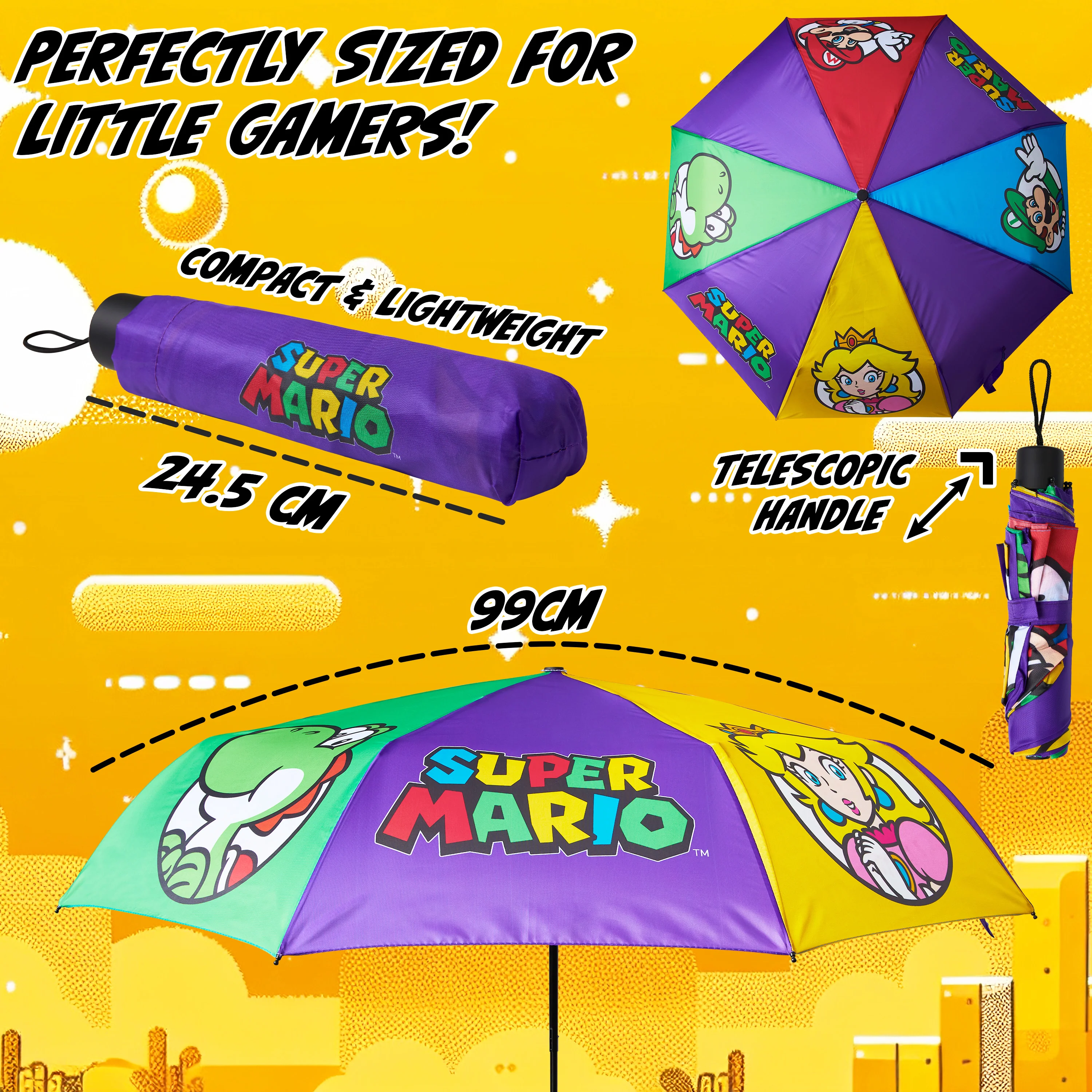 Super Mario Folding Umbrella, Telescopic Lightweight Umbrella - Travel Accessories - Image 6