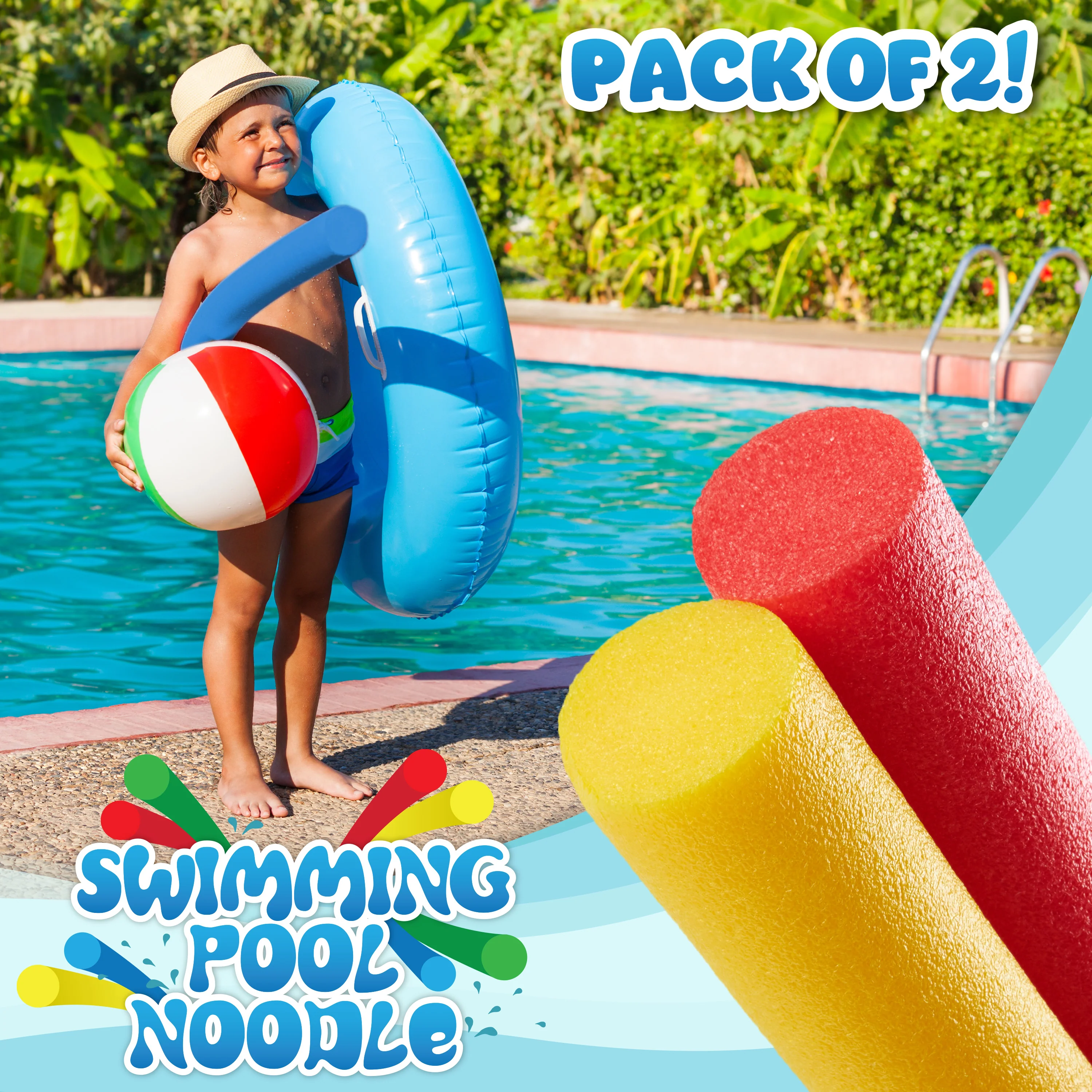 Swimming Pool Noodle for Kids and Adults, 2 Pack - Image 2
