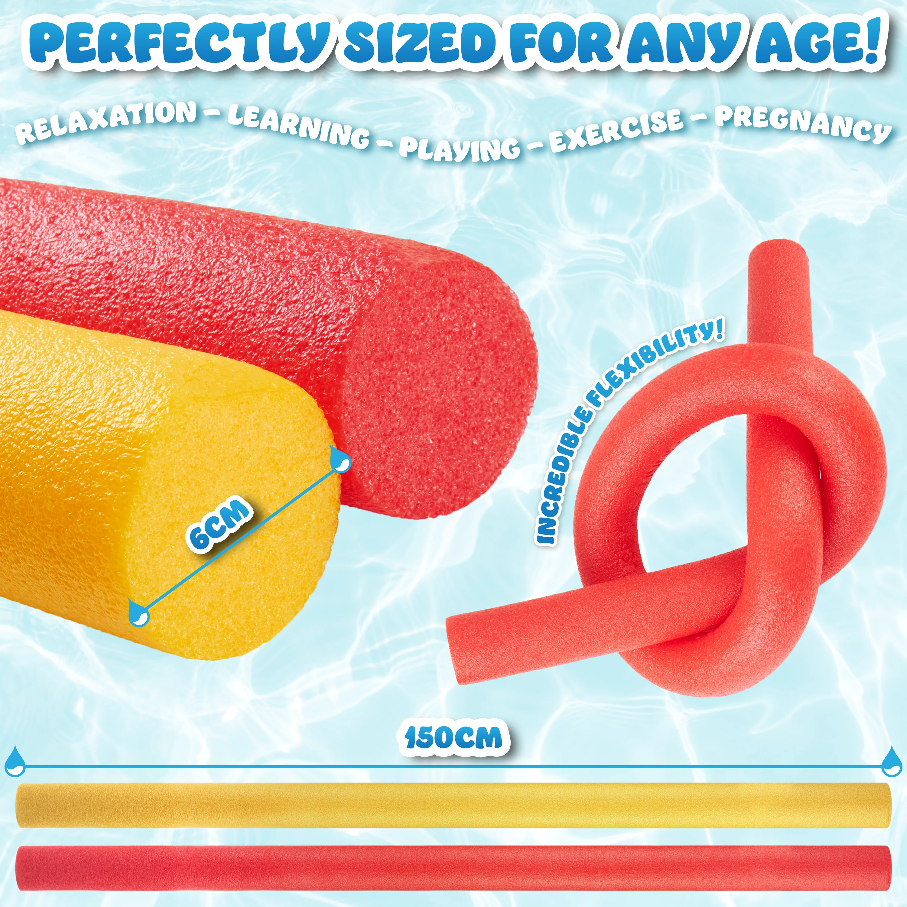 Swimming Pool Noodle for Kids and Adults, 2 Pack - Image 7