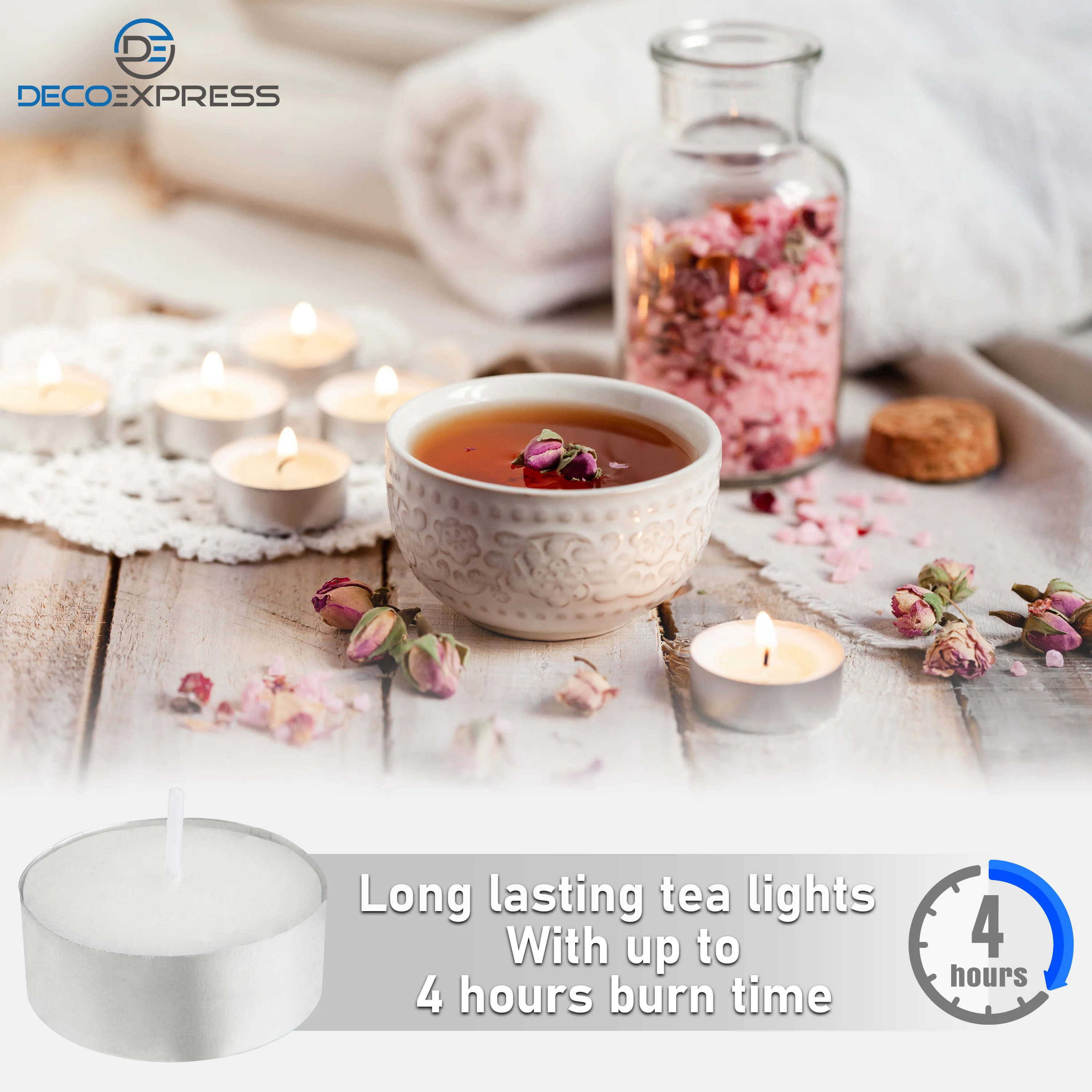 Tealight Candles Multipack - White, Pack of 100 - 4 Hours - Image 2