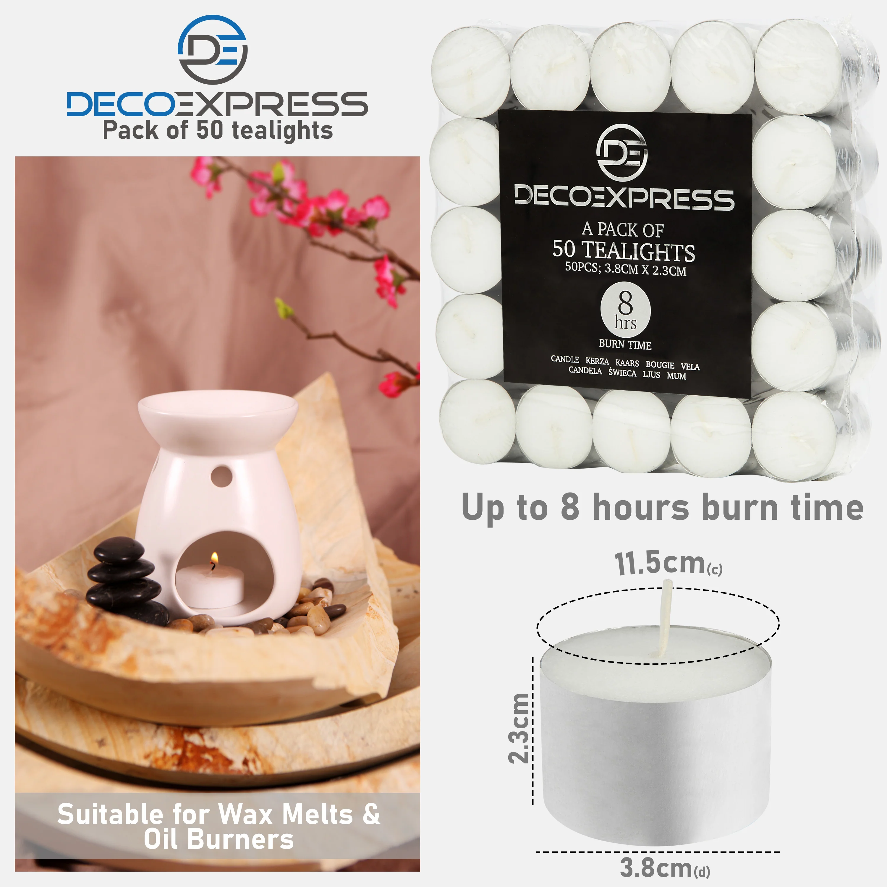 Tealight Candles Multipack - White, Pack of 50 - 8 Hours - Image 6