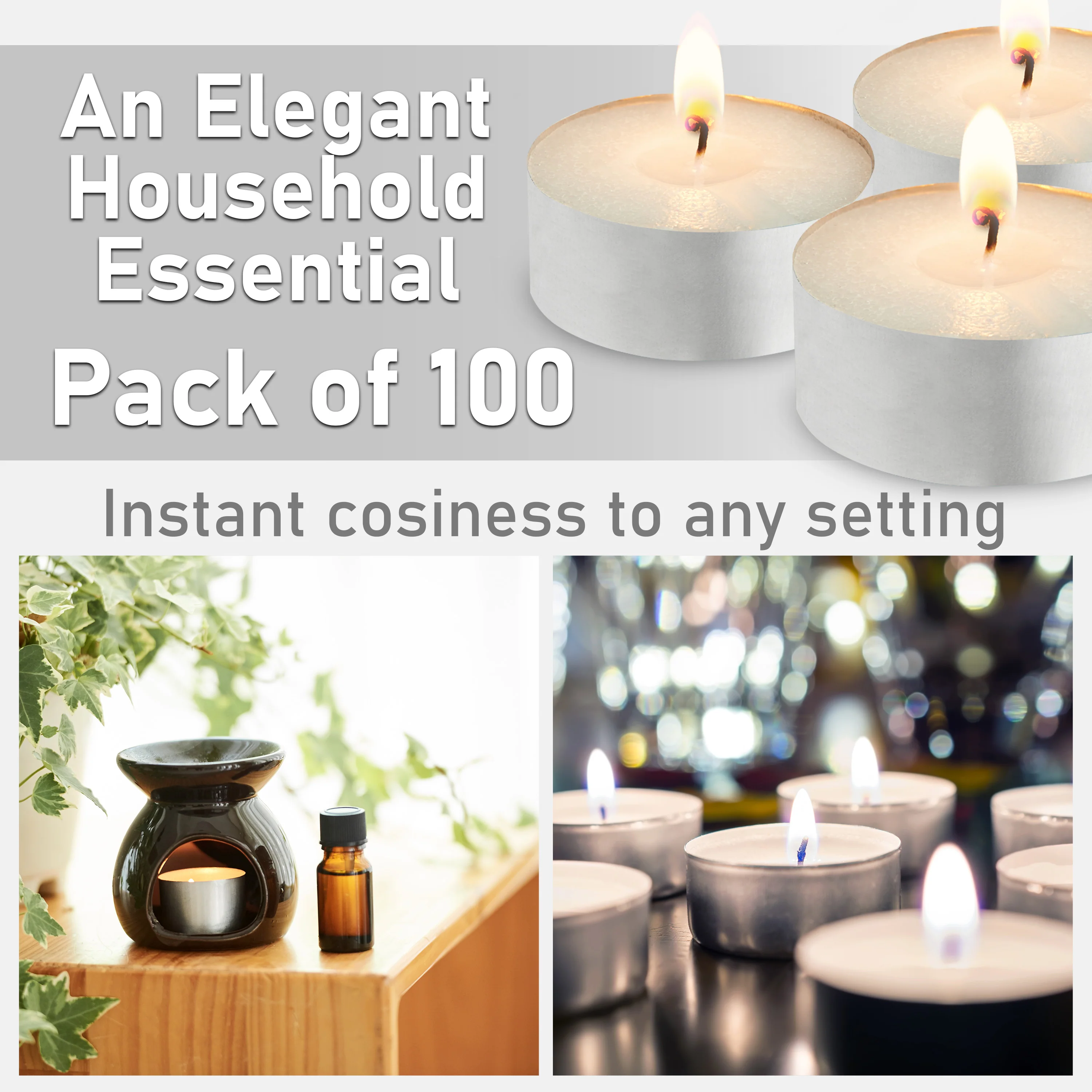 Tealight Candles Multipack - White, Pack of 200 - 4 Hours - Image 3