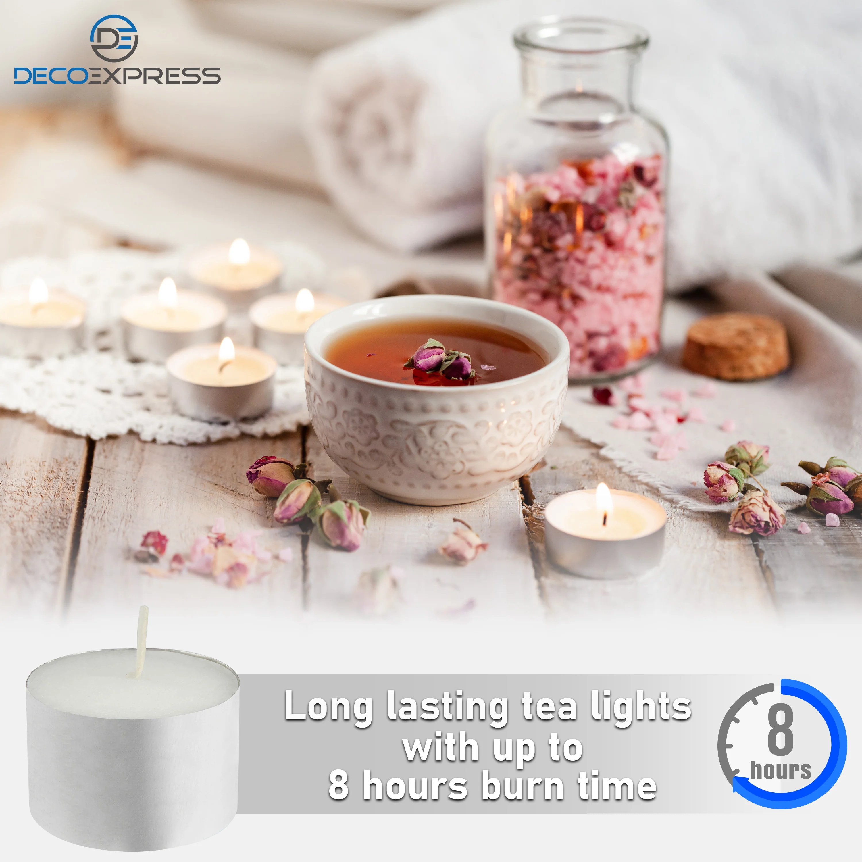 Tealight Candles Multipack - White, Pack of 200 - 8 Hours - Image 2