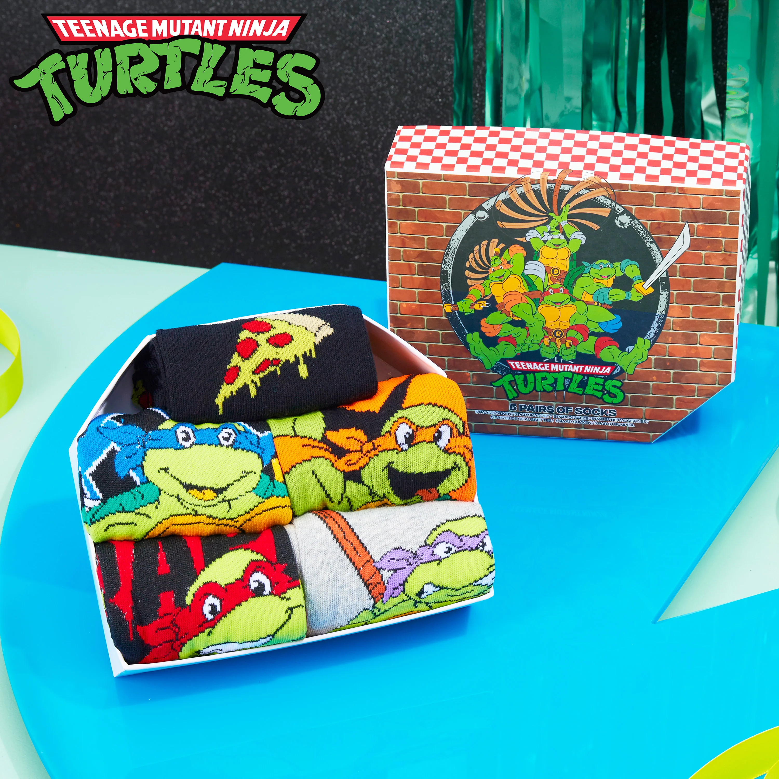 Teenage Mutant Ninja Turtles Mens Socks - Pack of 5 Crew Socks for Men - Image 2