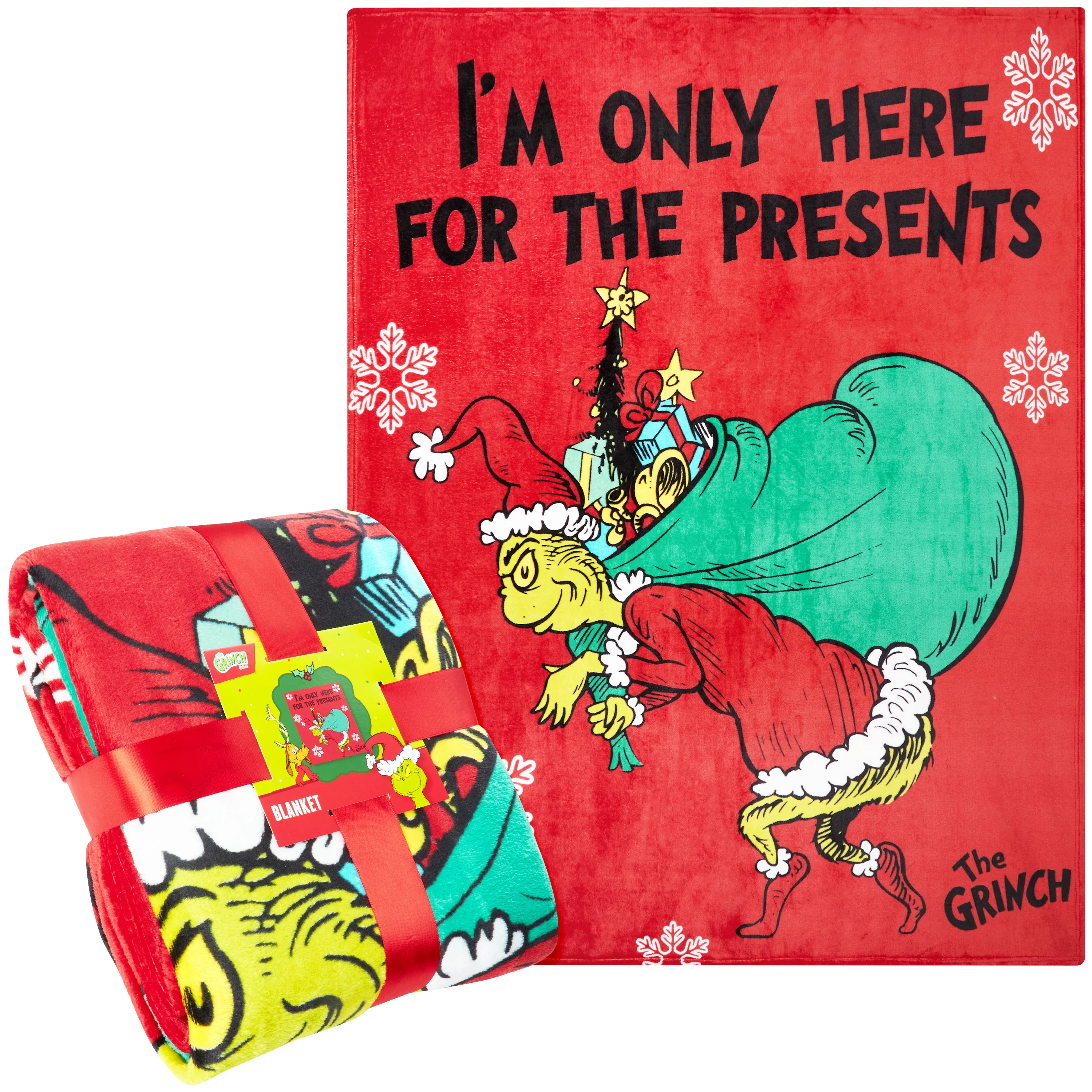The Grinch Blanket Soft Cosy Christmas Fleece Hooded Blanket Throw Festive Bedroom Decor Plush Fleece Blanket Comforter for Bedroom Travel, Xmas Gifts (Green)