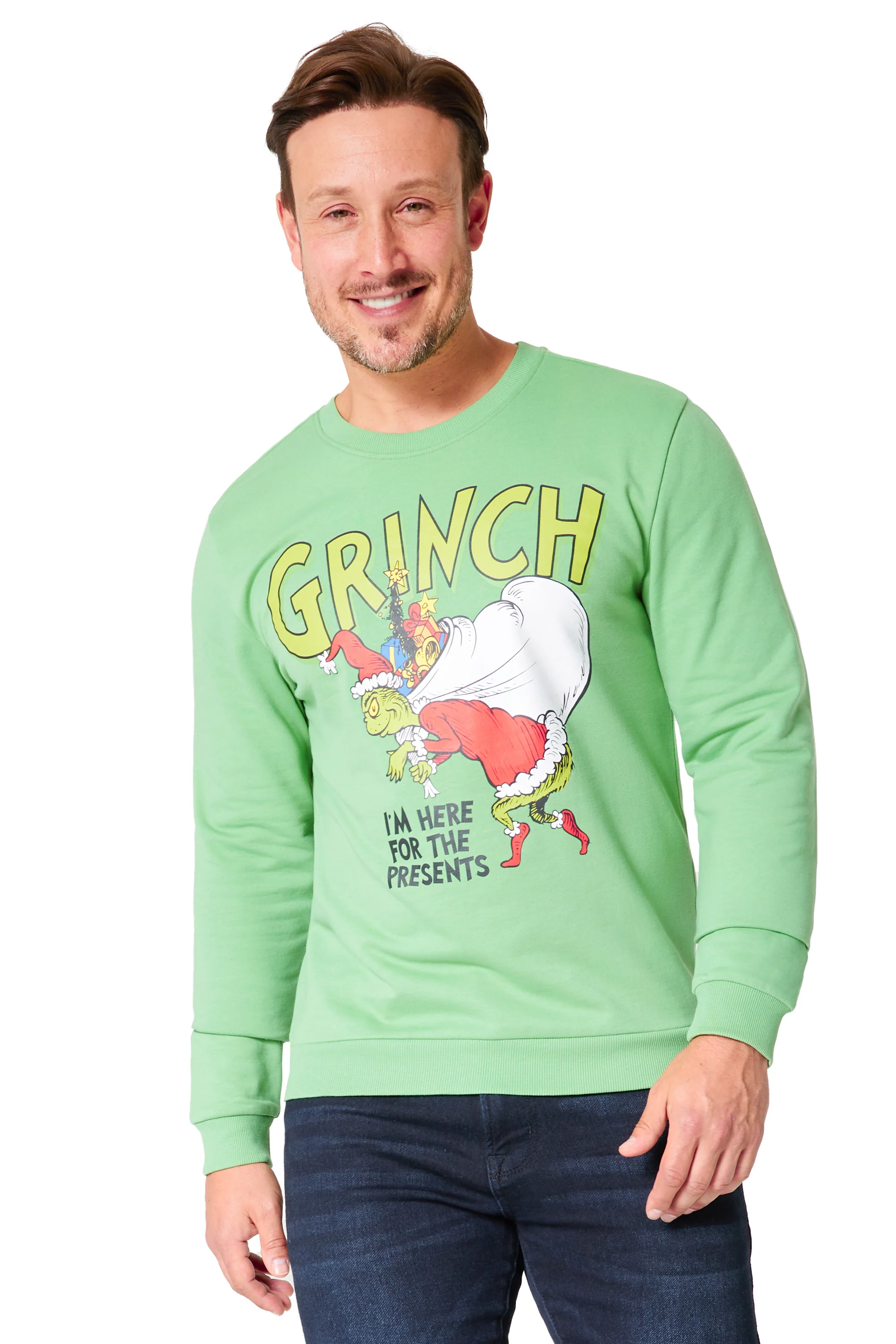 The Grinch Christmas Jumper for Men Teenagers Warm Cosy Sweatshirt