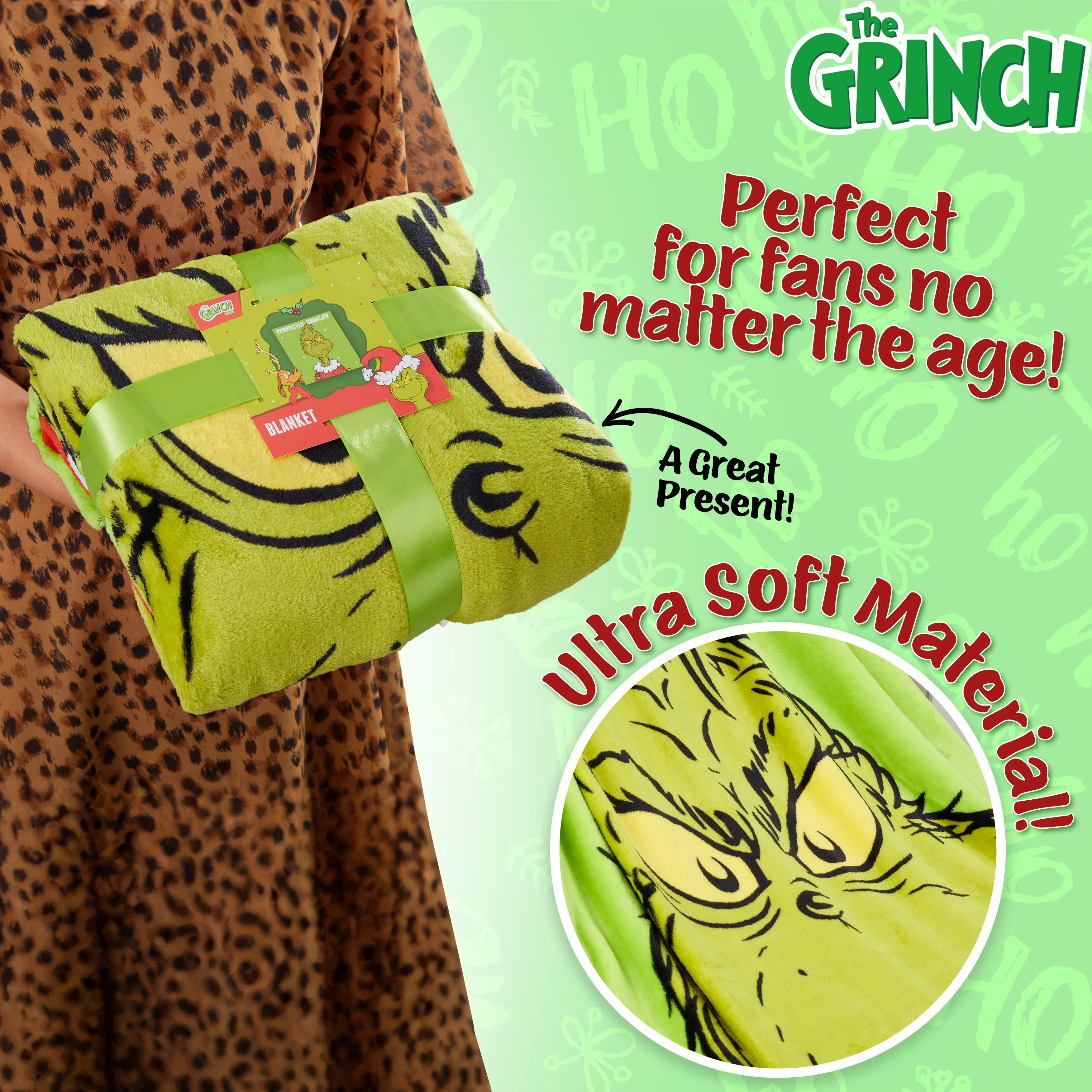 The Grinch Fleece Bed Blanket, Soft Bed Throw 150 x 130cm - Festive Gifts - Image 5