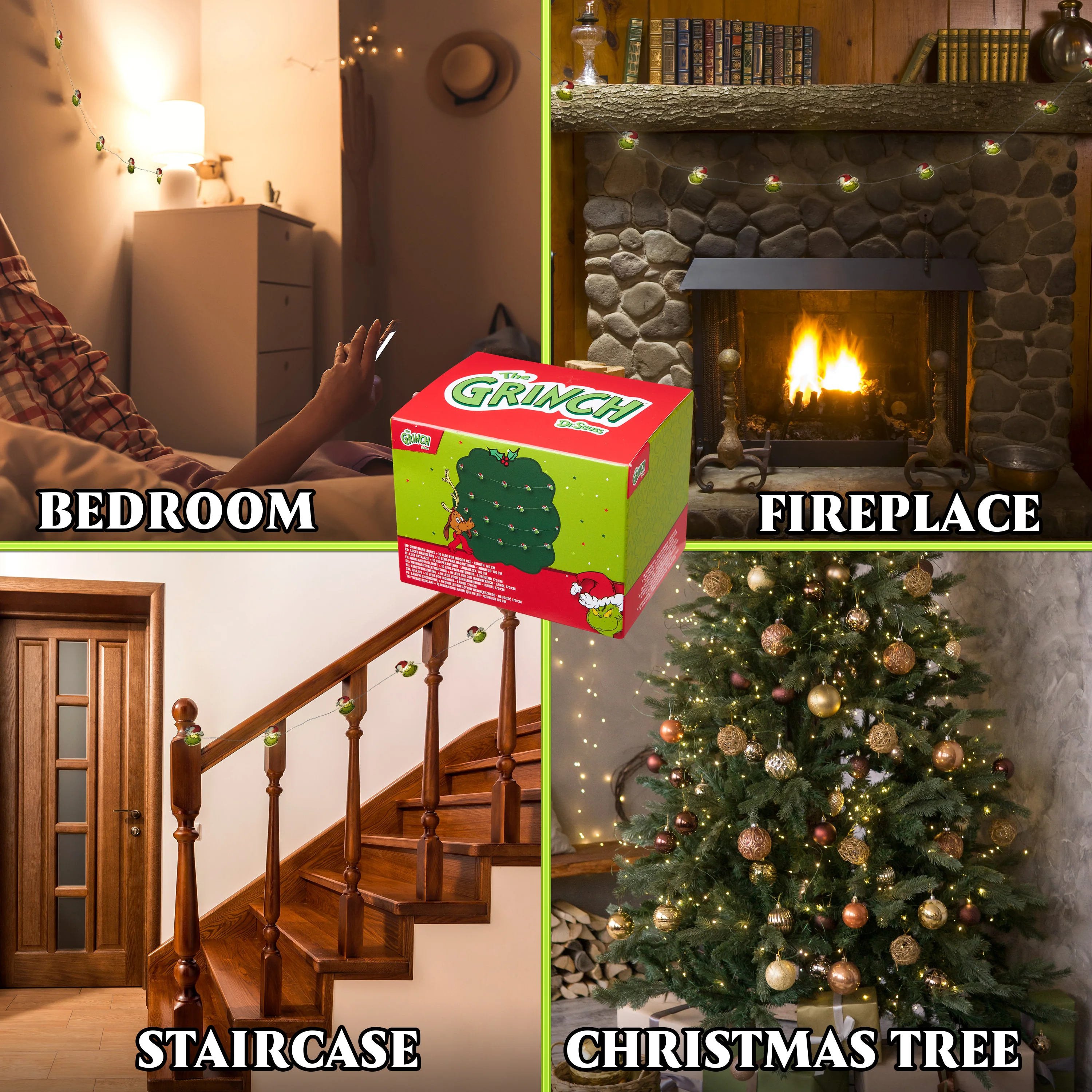 The Grinch LED Christmas String Lights, Battery Operated 170cm Fairy Lights (Green 2D) - Image 5