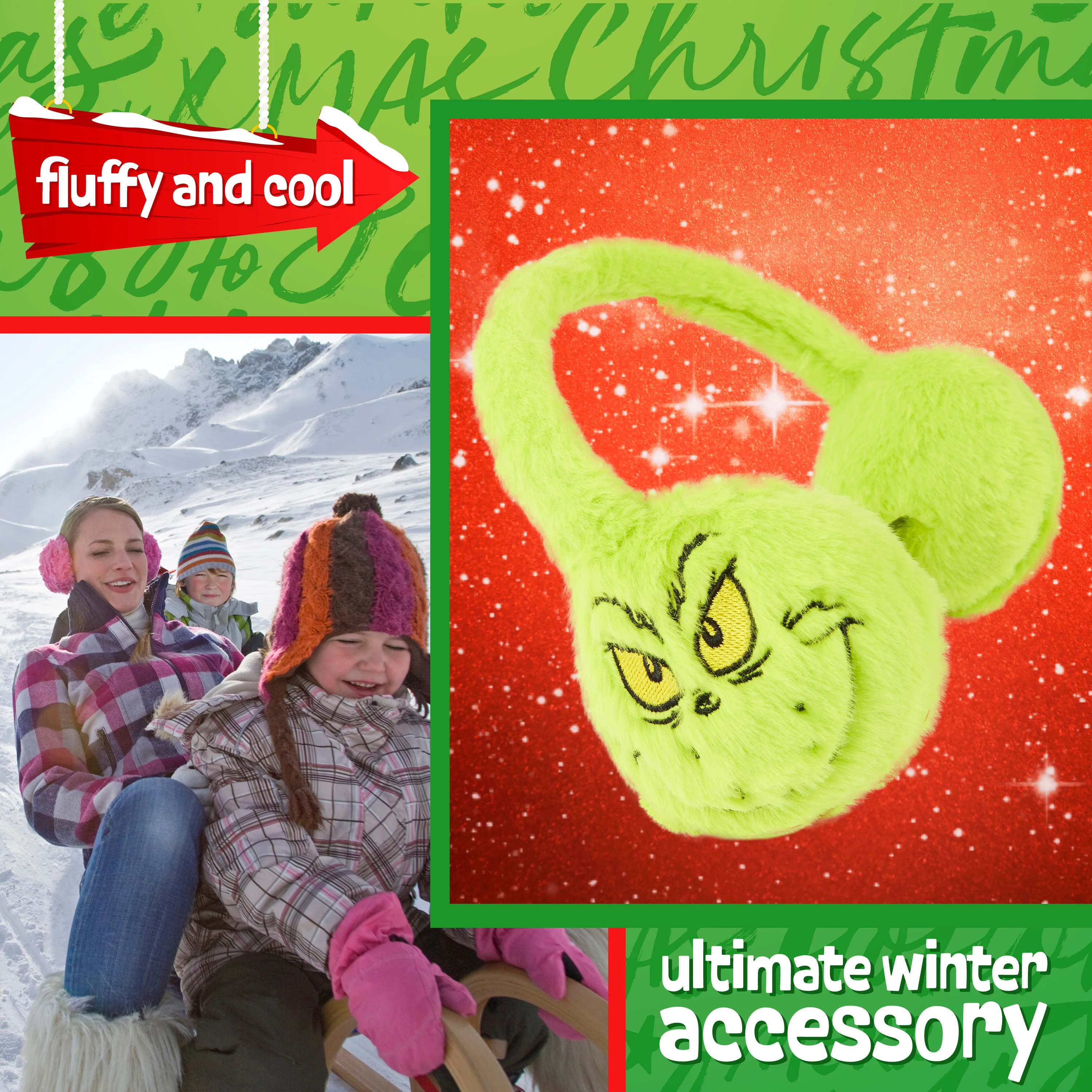 The Grinch Womens Fluffy Earmuffs, Cosy Winter Accessories - Gifts for Her - Image 4