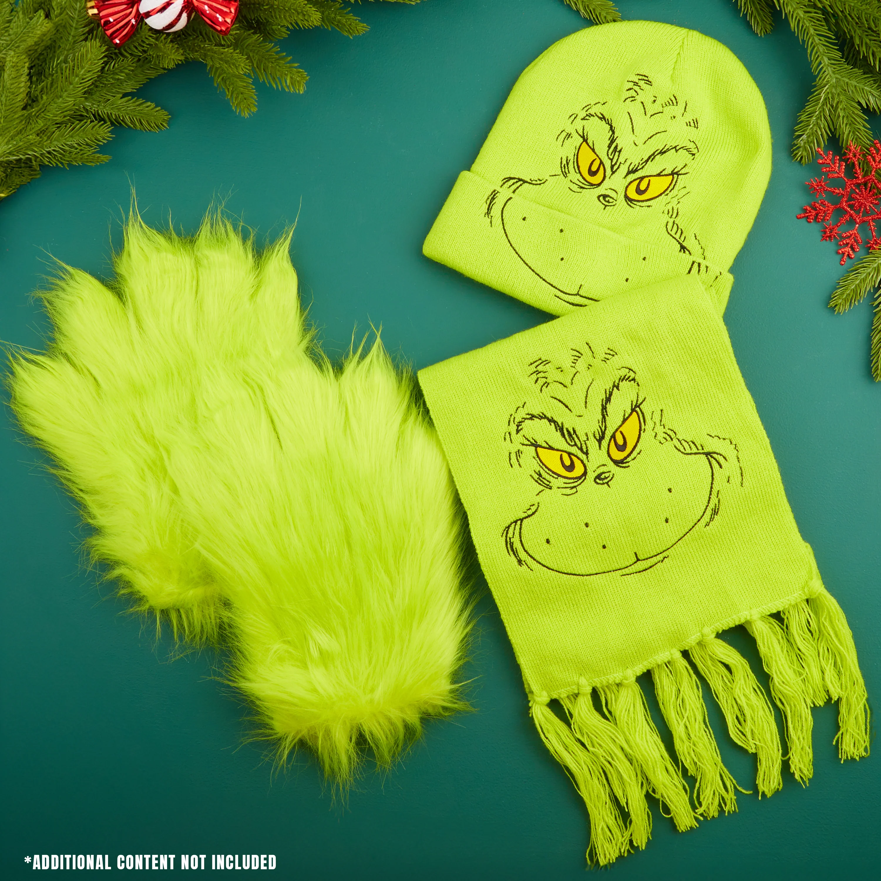 The Grinch Women's Winter Accessories Set, Hat Scarf Gloves - Gifts for Her - Image 2