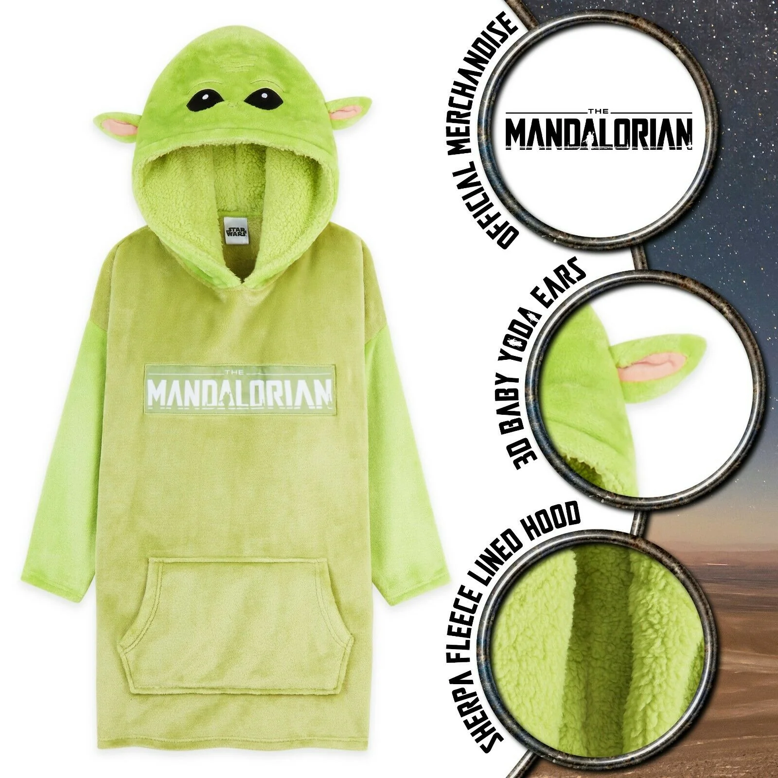 The Mandalorian Boys Oversized Hoodie Blanket - Baby Yoda - Image 2