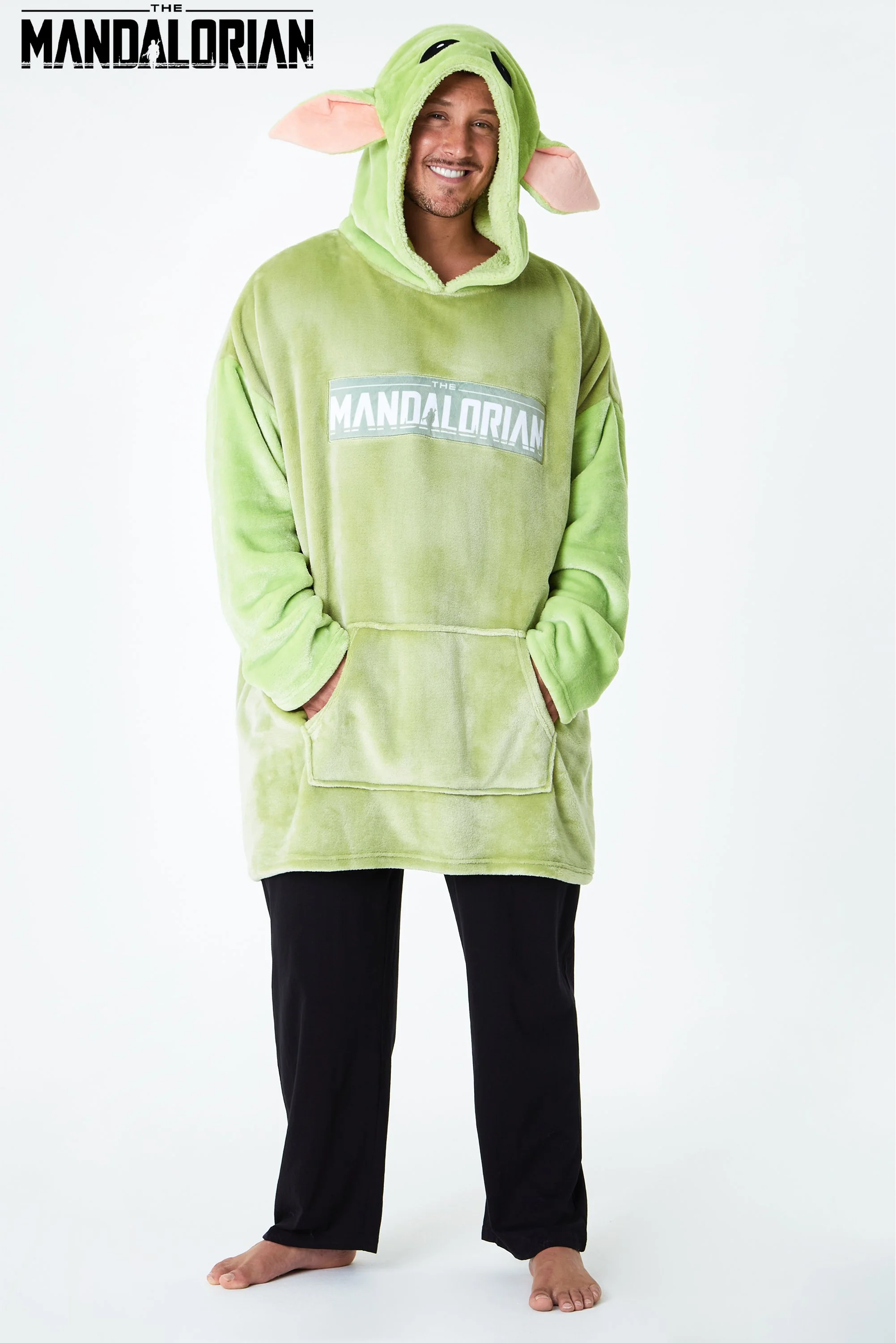 Disney The Mandalorian Hoodies for Men, Baby Yoda Oversized Hoodie Blanket Green - Image 6