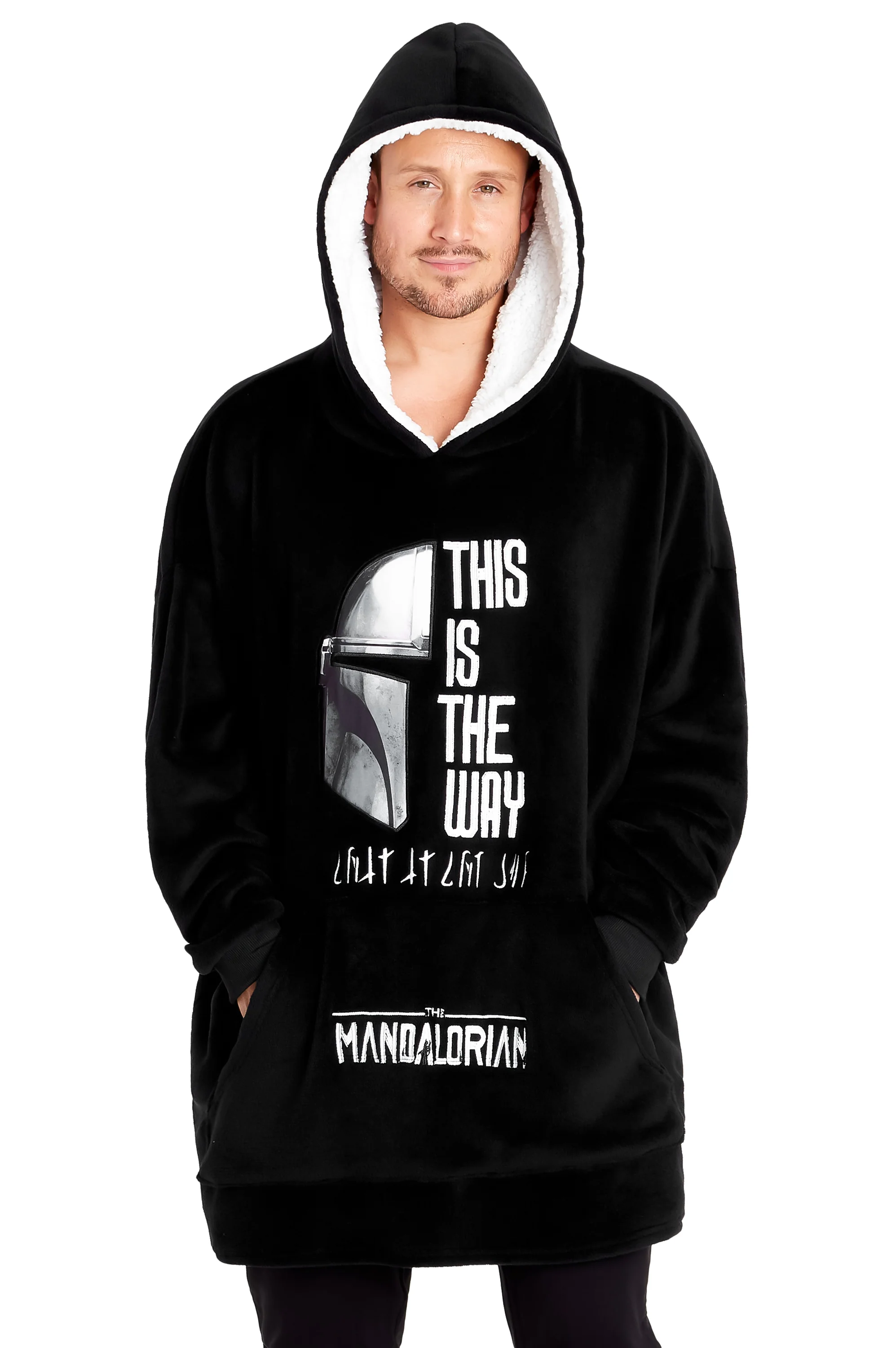 The Mandalorian Mens Hoodies Black Oversized Hoodie, Baby Yoda Gifts