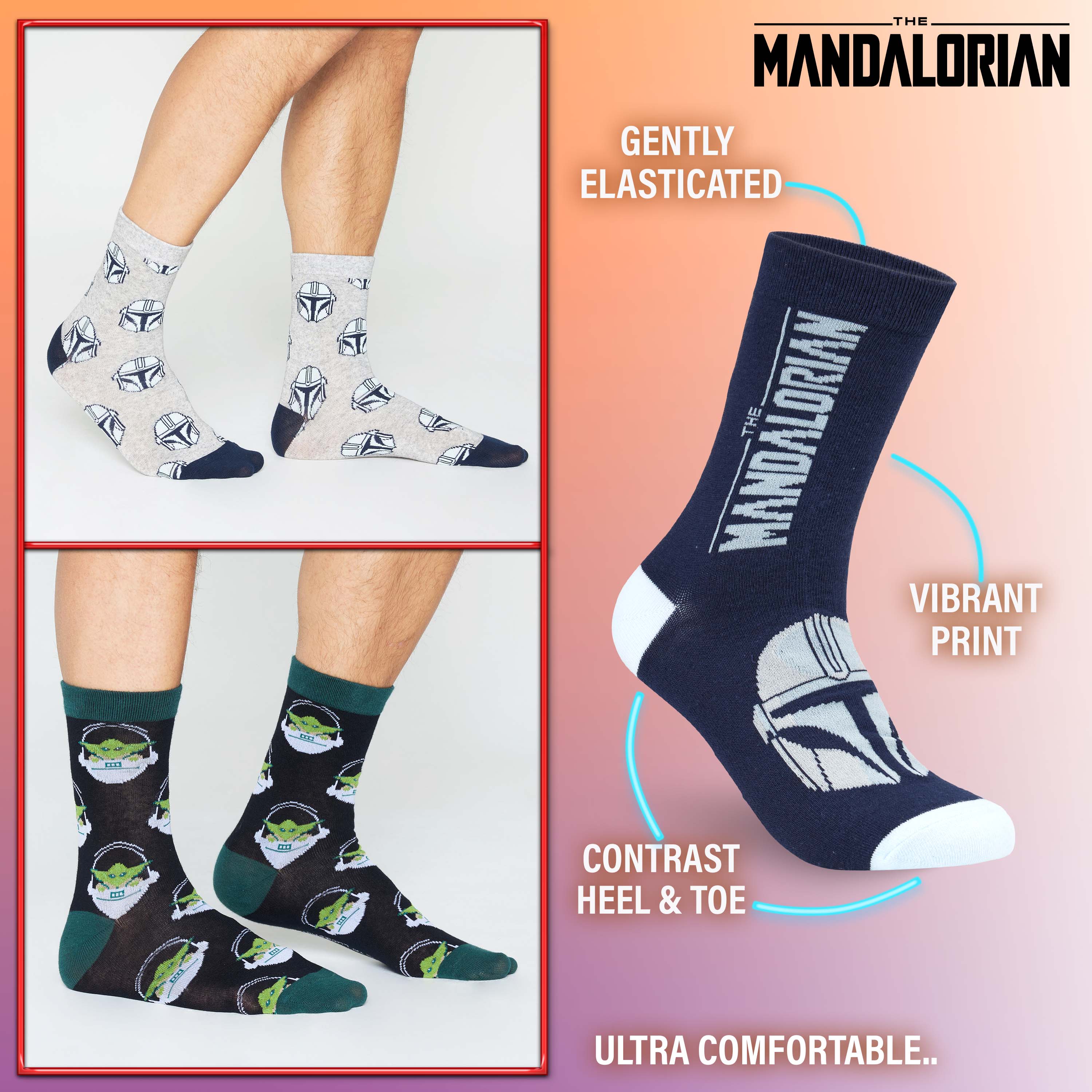 The Mandalorian Mens Socks, 5-Pack Baby Yoda Socks Men, Gifts For Men - Image 5