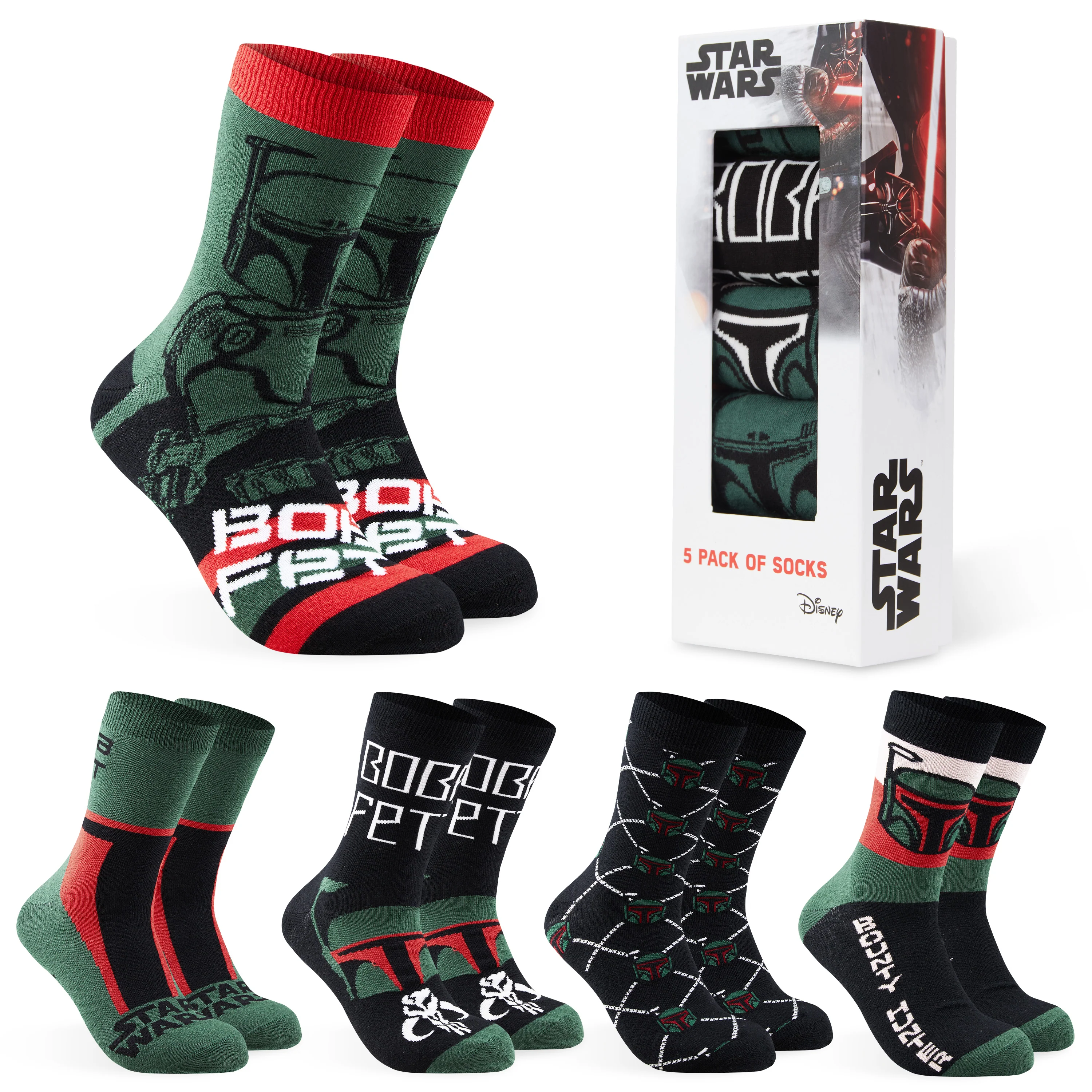 The Mandalorian Mens Socks Boba Fett Socks Pack of 5