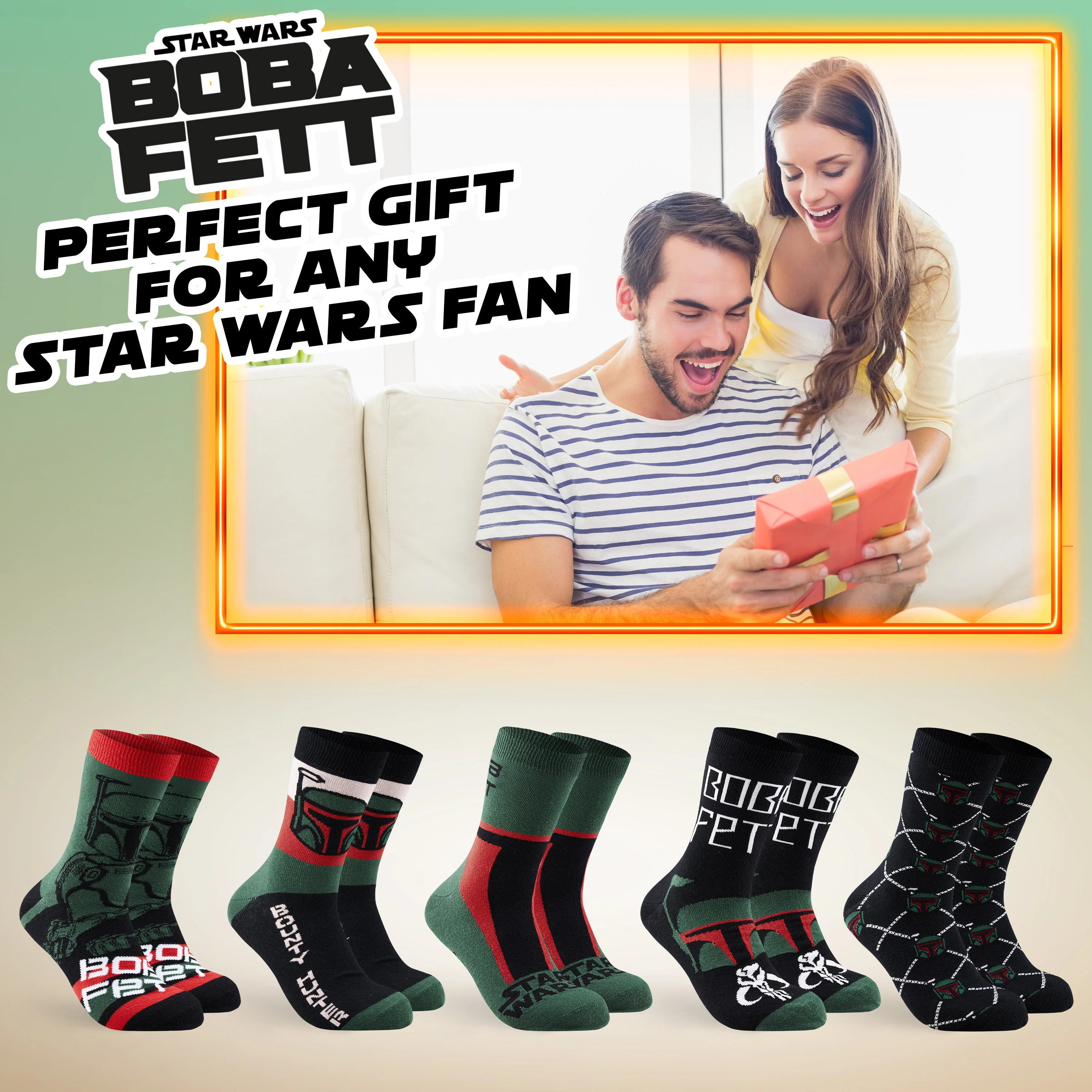 The Mandalorian Mens Socks Boba Fett Socks Pack of 5 - Image 6