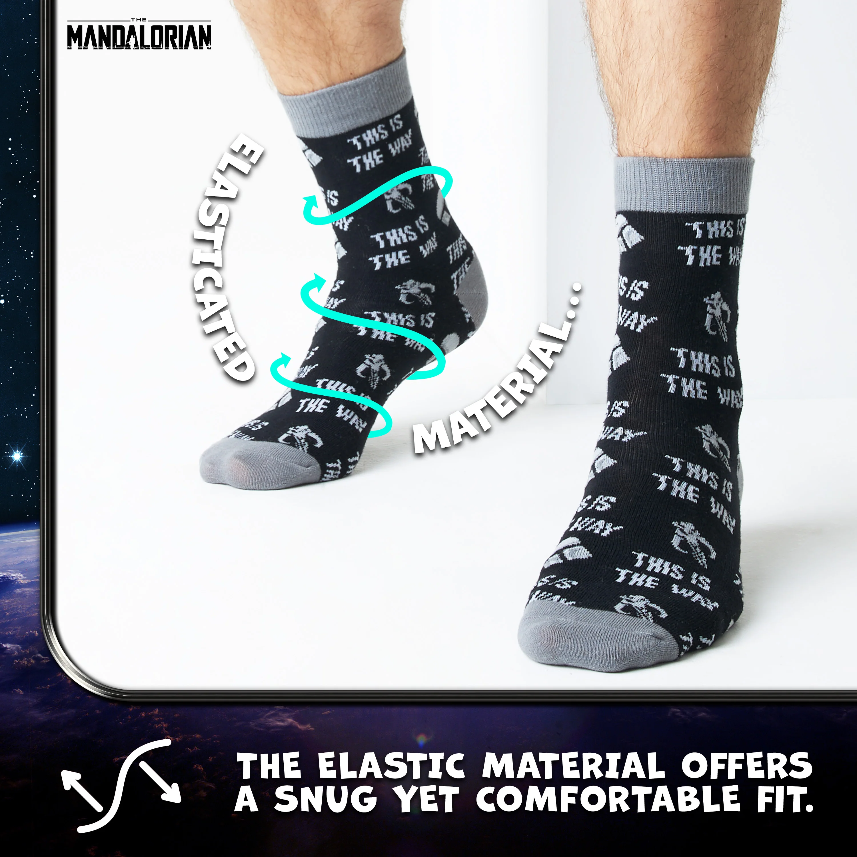 The Mandalorian Mug and Socks Set, Mug Gift Set -This is The Way Black - Image 6