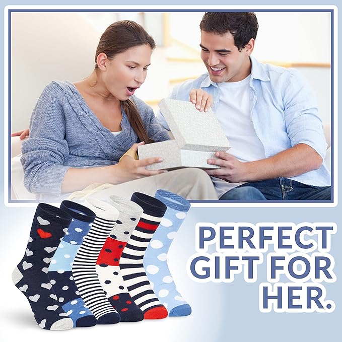 Tom Franks Ladies 6 Pack Design Cotton Rich Socks One Size - Image 2