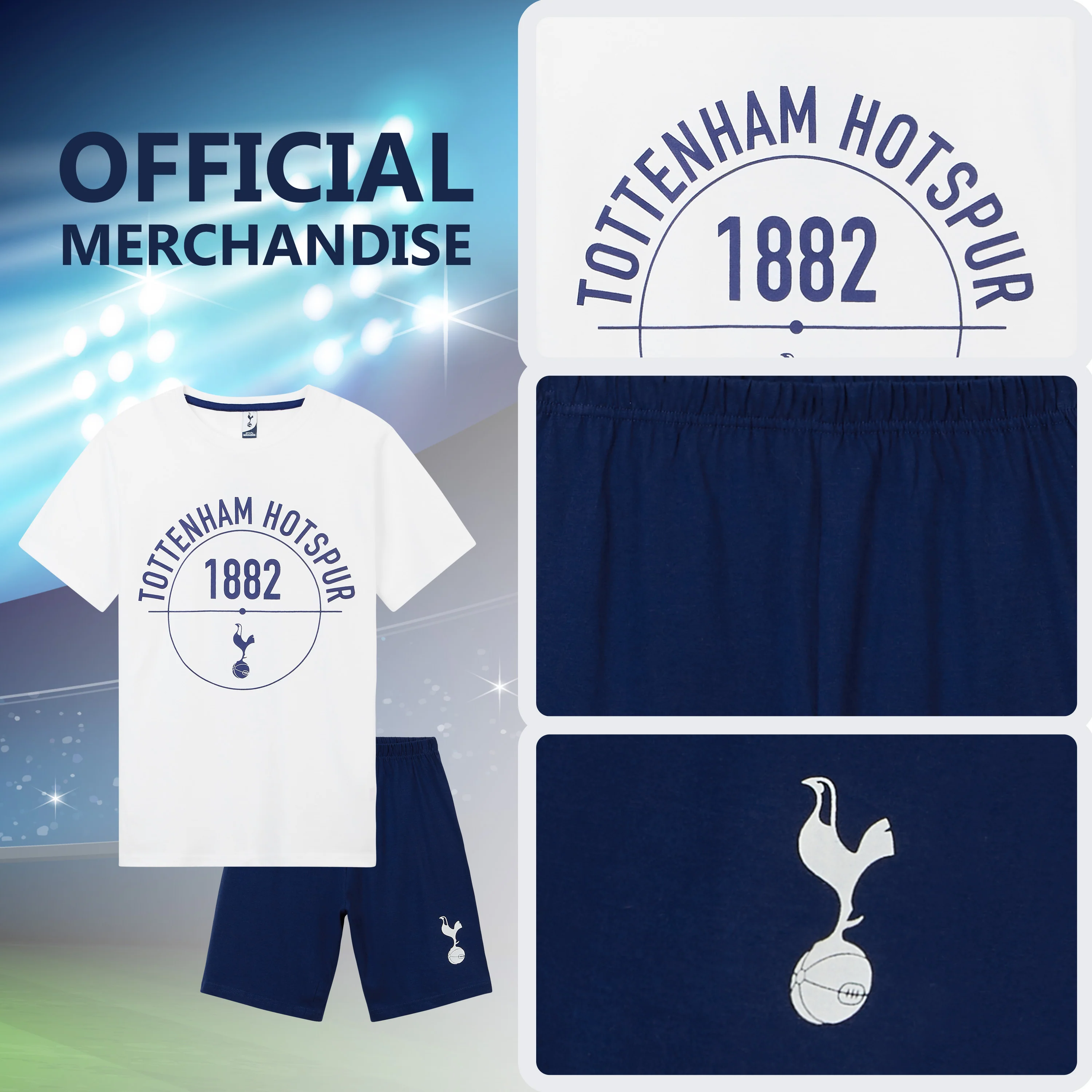 Tottenham Hotspur F.C. Boys Short Pyjamas Sets, Cotton Lounge Wear - Spurs Gifts - Image 5