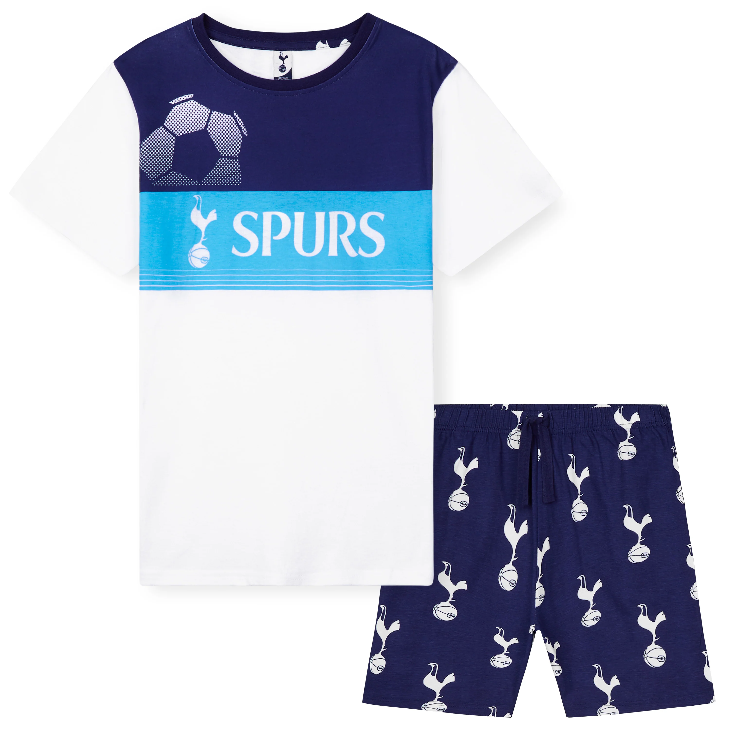 Tottenham Hotspur F.C. Boys Short Pyjamas Sets, Cotton Lounge Wear - Spurs Gifts