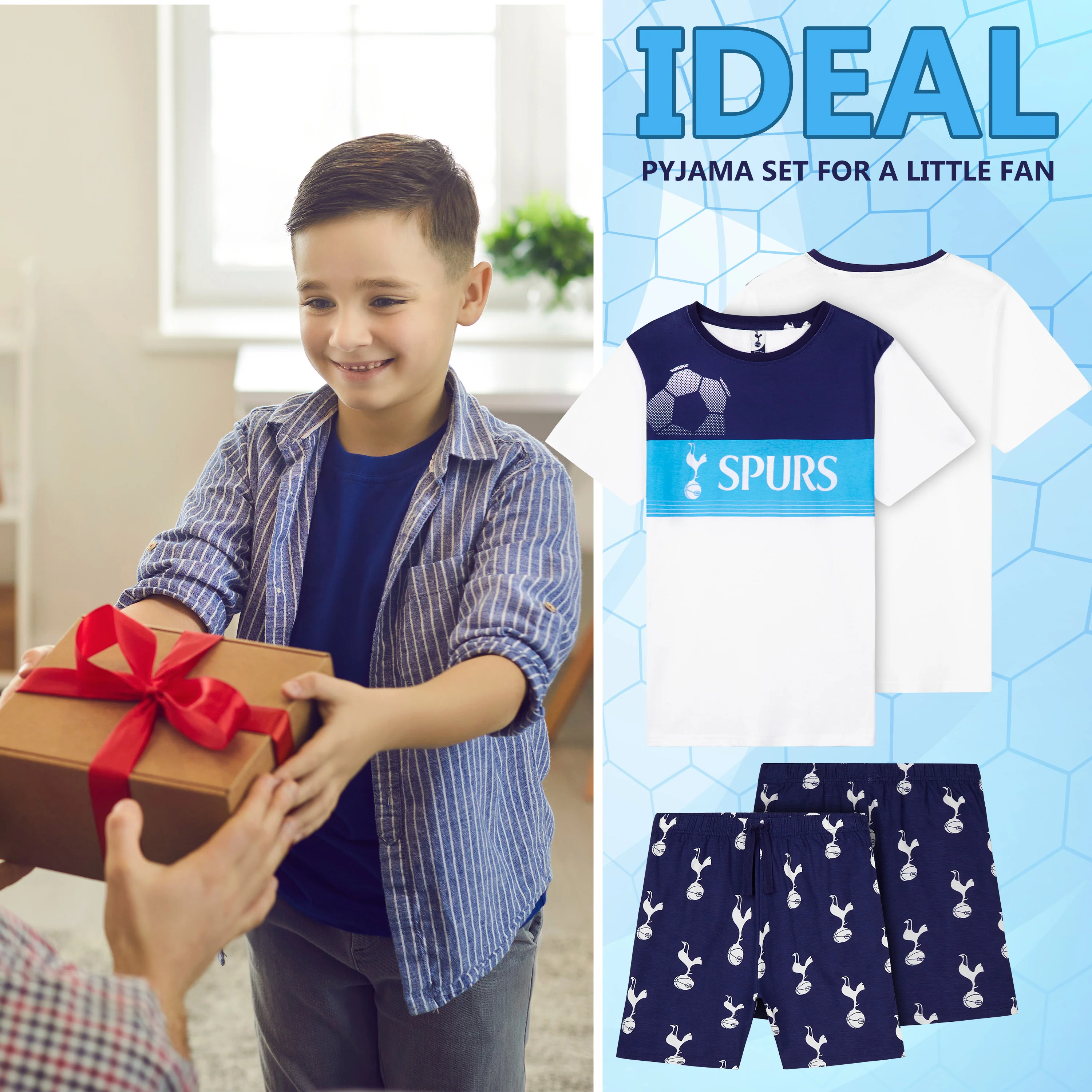 Tottenham Hotspur F.C. Boys Short Pyjamas Sets, Cotton Lounge Wear - Spurs Gifts - Image 3