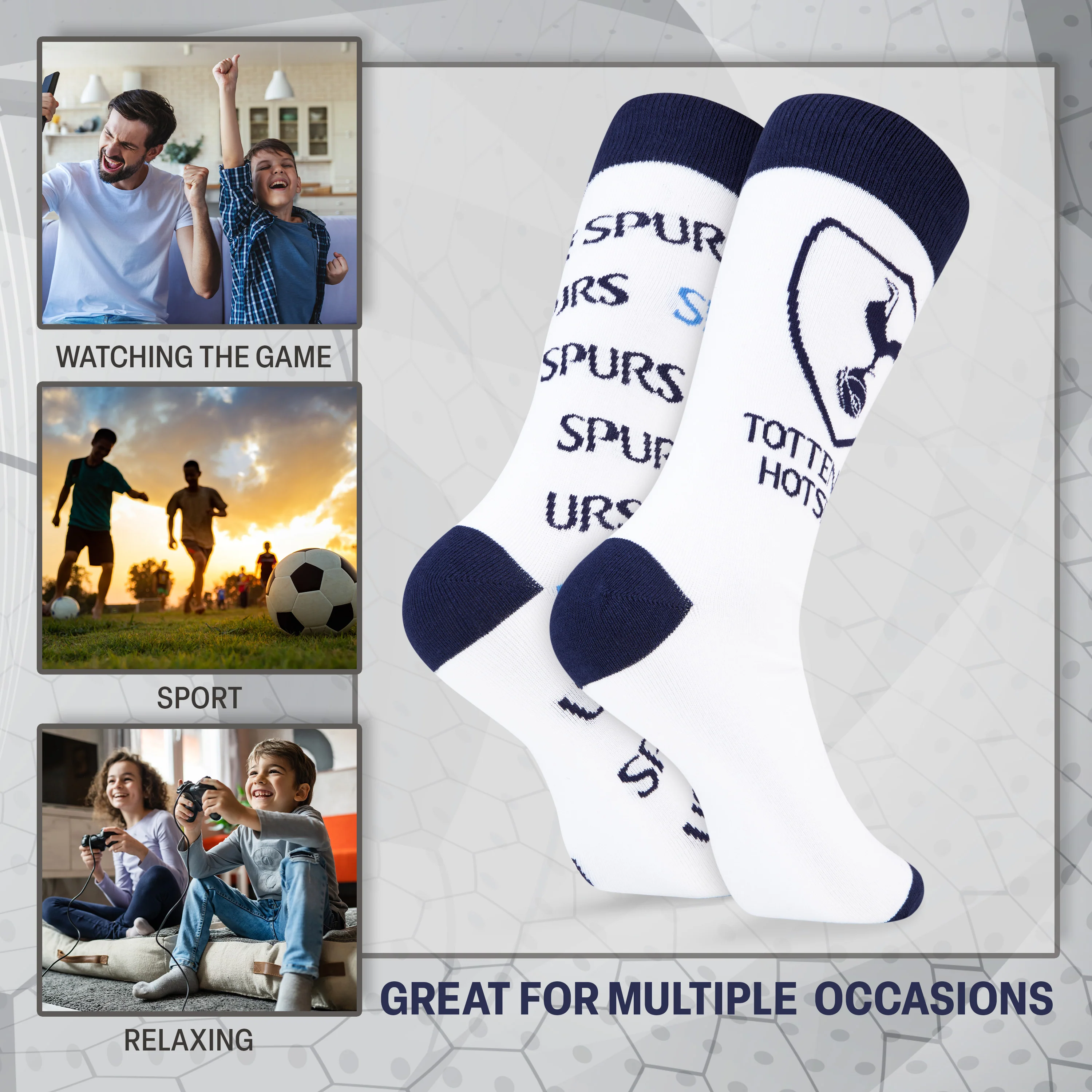 Tottenham Hotspur F.C. Boys Socks, 4 Pack Breathable Socks Supporters' Gear - Spurs Gifts for Boys - Image 4