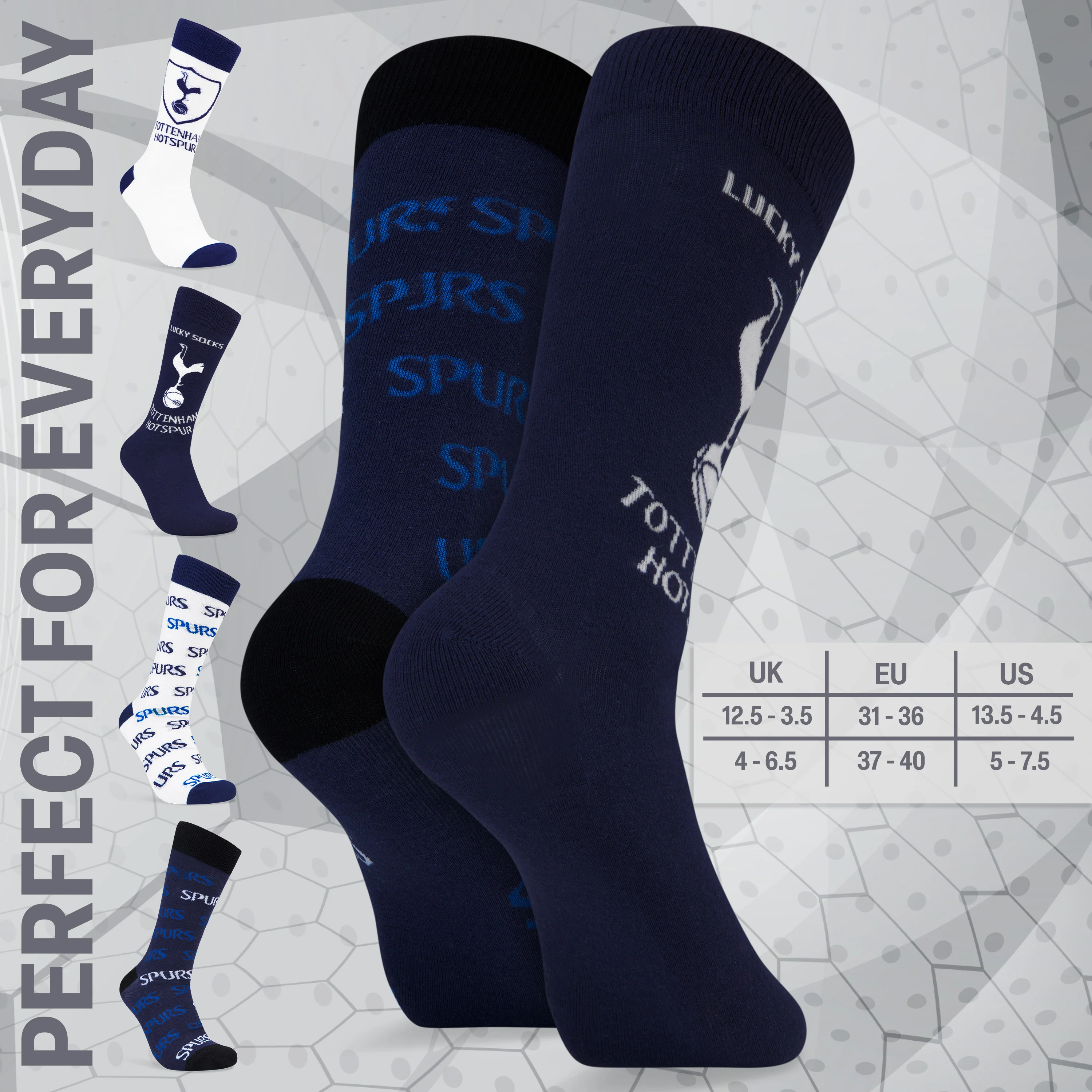 Tottenham Hotspur F.C. Boys Socks, 4 Pack Breathable Socks Supporters' Gear - Spurs Gifts for Boys - Image 6
