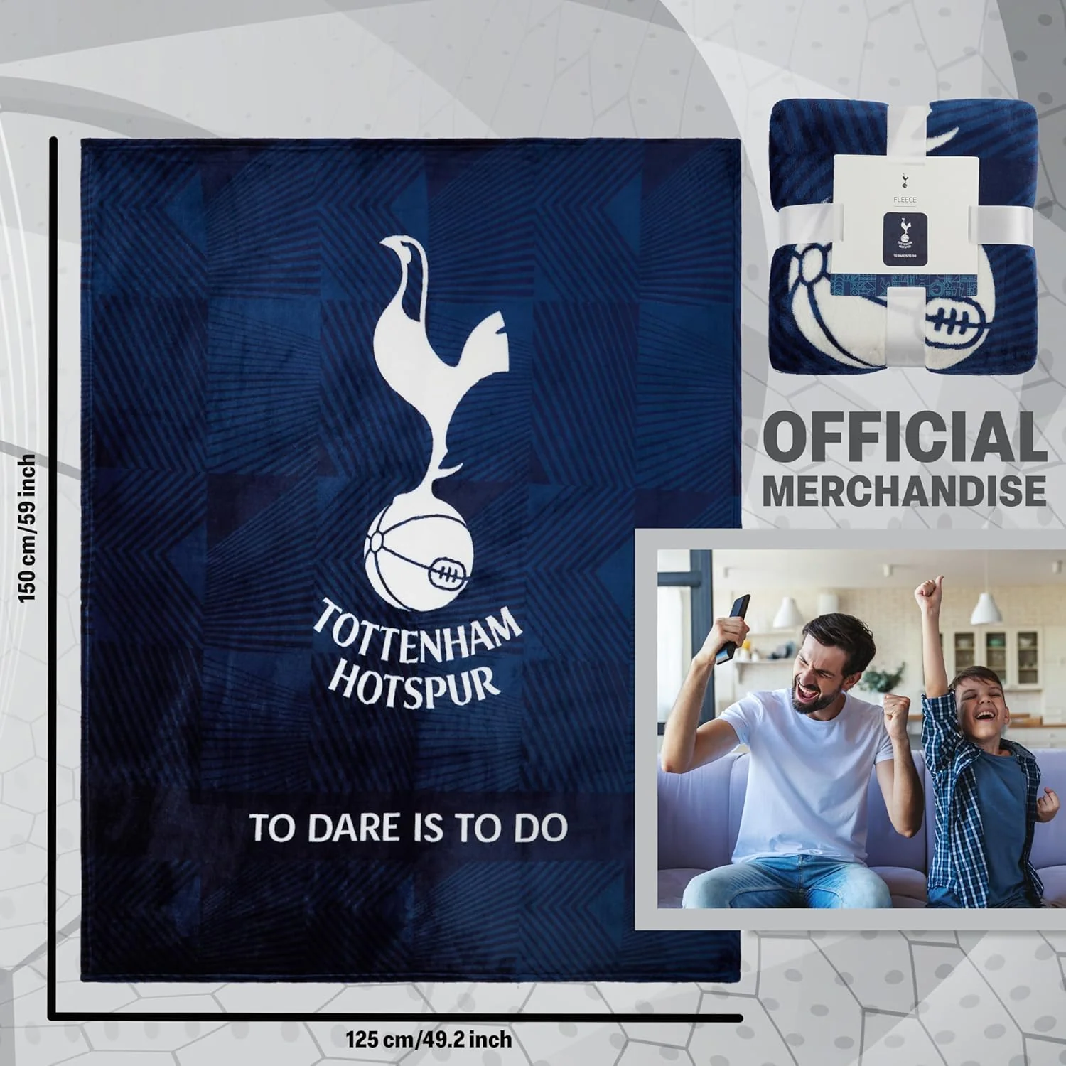 Tottenham Hotspur F.C. Fleece Bed Blanket - Image 6