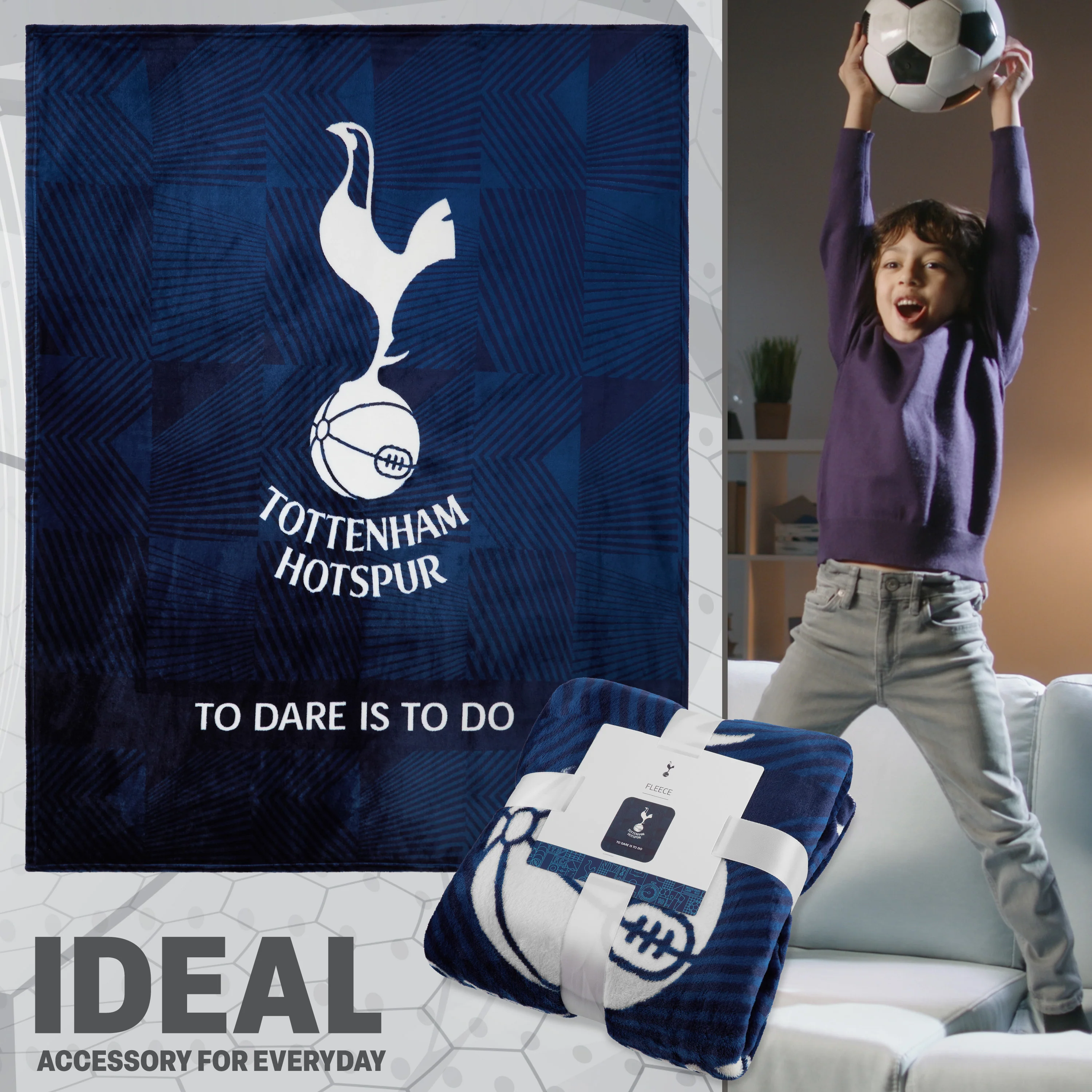 Tottenham Hotspur F.C. Fleece Bed Blanket Soft Bed Throw 125 x 150cm Spurs Gifts - Image 5