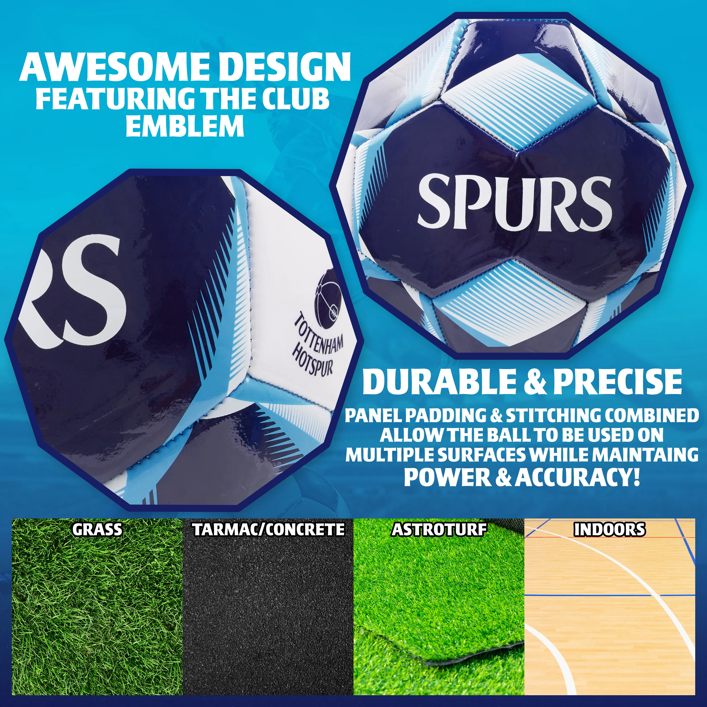 Tottenham Hotspur F.C. Football Soccer Ball for Adults Teenagers Kids Training Football Size 3 - Image 5