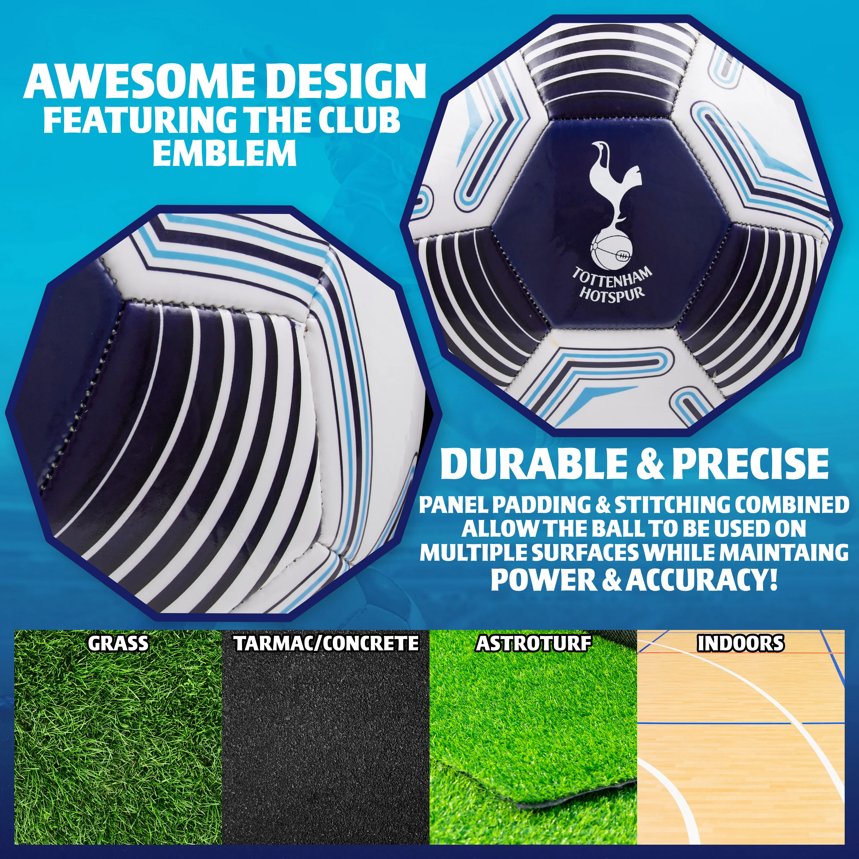 Tottenham Hotspur F.C. Football Soccer Ball for Adults & Teenagers - Size 5 - Image 5