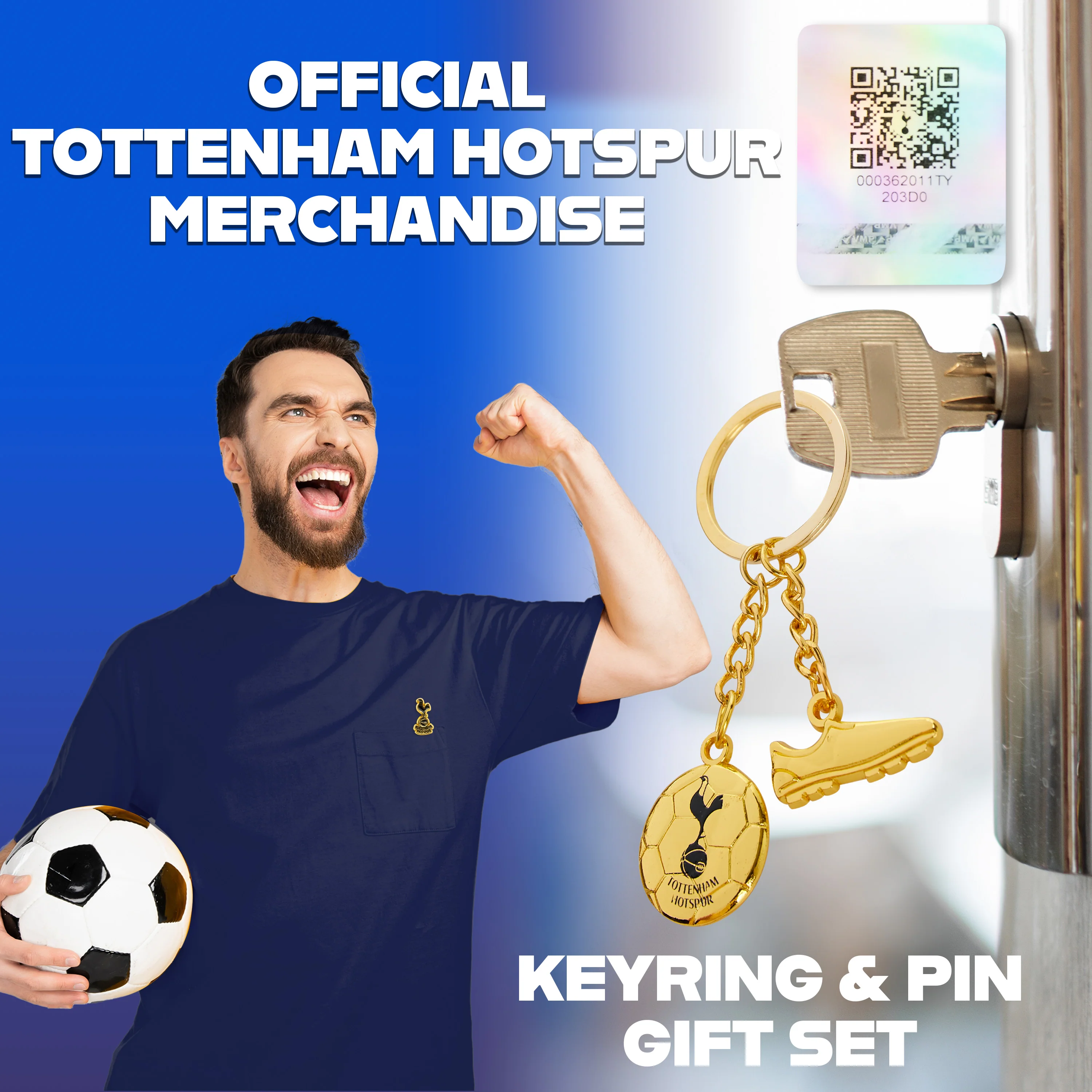 Tottenham Hotspur F.C. Keyring and Pin Badge Gift Set, Supporters Gear - Spurs Gifts - Image 3