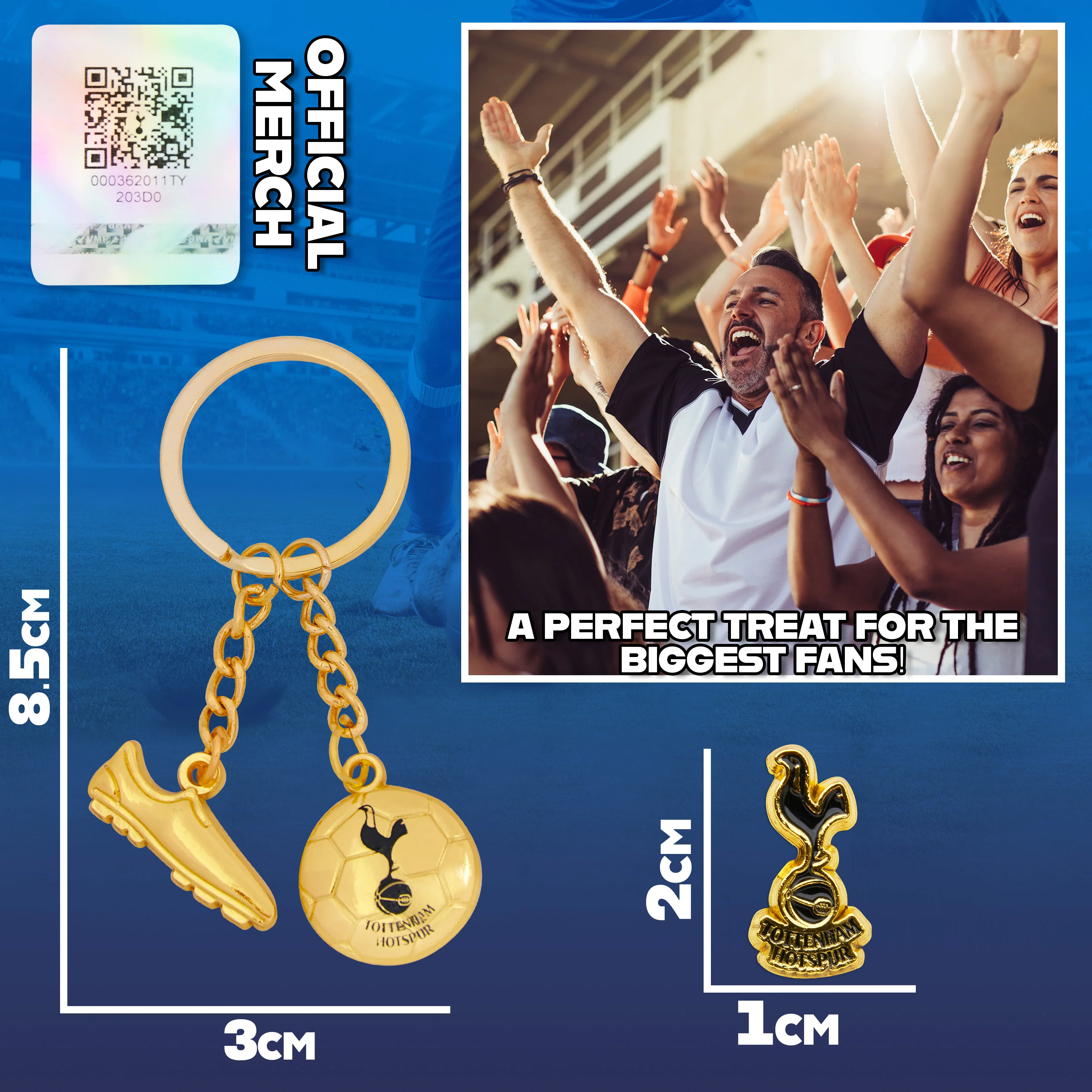 Tottenham Hotspur F.C. Keyring and Pin Badge Gift Set, Supporters Gear - Spurs Gifts - Image 6