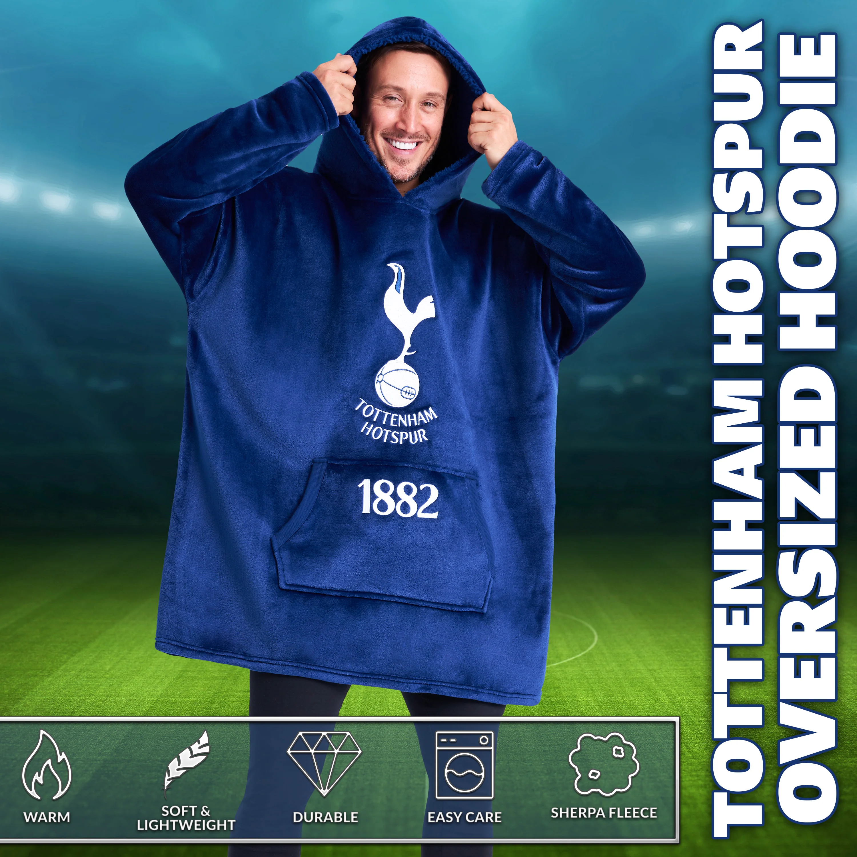 Tottenham Hotspur F.C Mens Hoodies, Fleece Oversized Hoodie Blanket, Football Gifts - Image 5