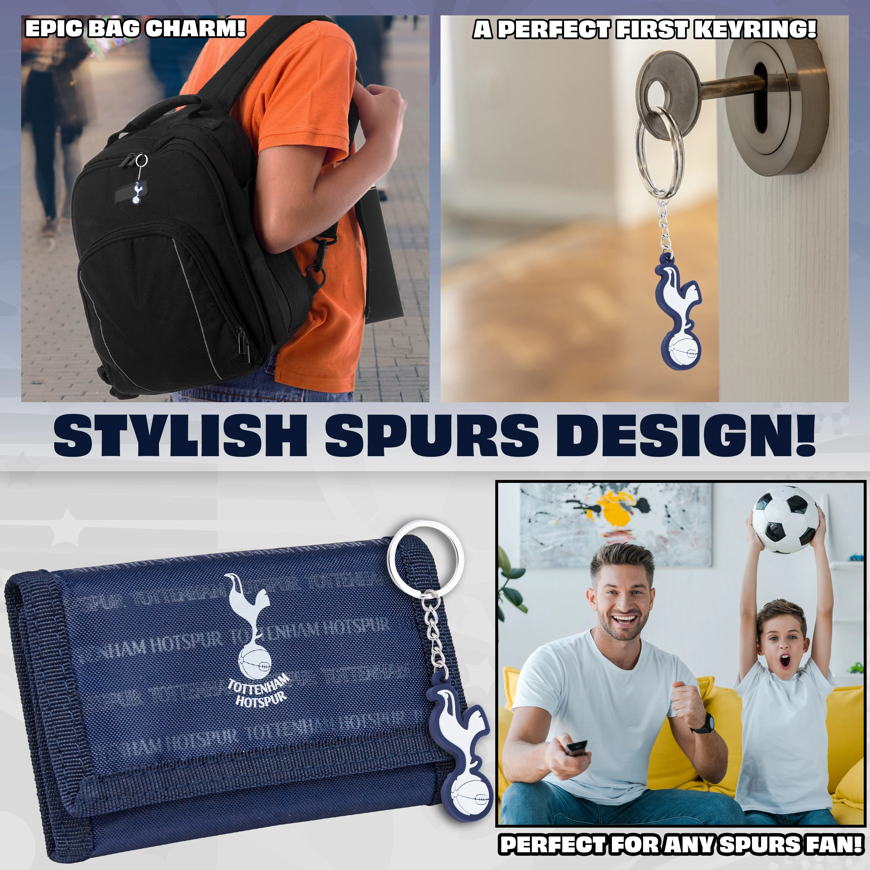 Tottenham Hotspur F.C. Sports Fan Trifold Wallet Accessories Set with Card Slots & Coin Pocket Supporters' Gear Football Gifts for Boys - Image 4