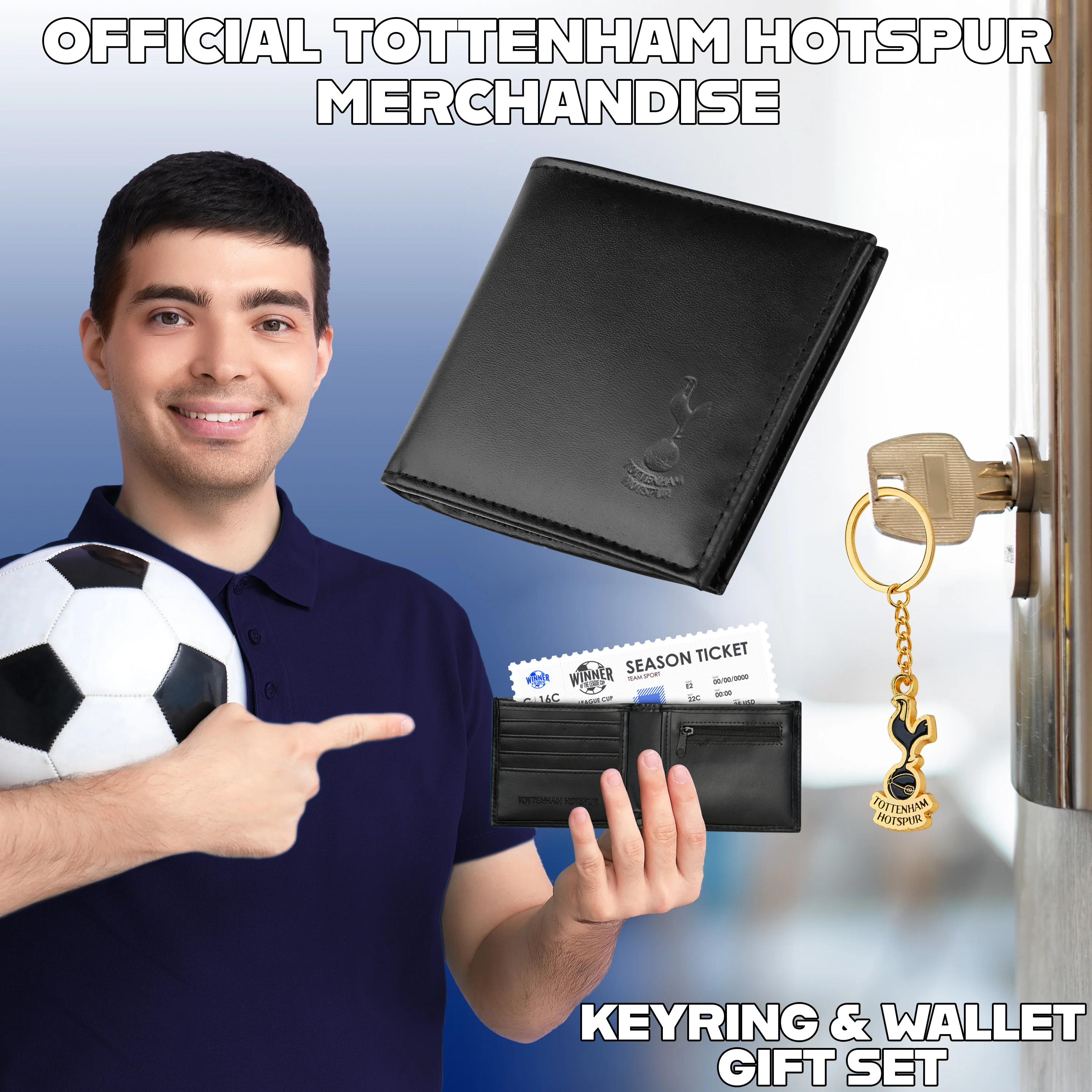 Tottenham Hotspur F.C. Sports Fan Wallet Accessories Set with Card Slots & Coin Pocket - Image 3