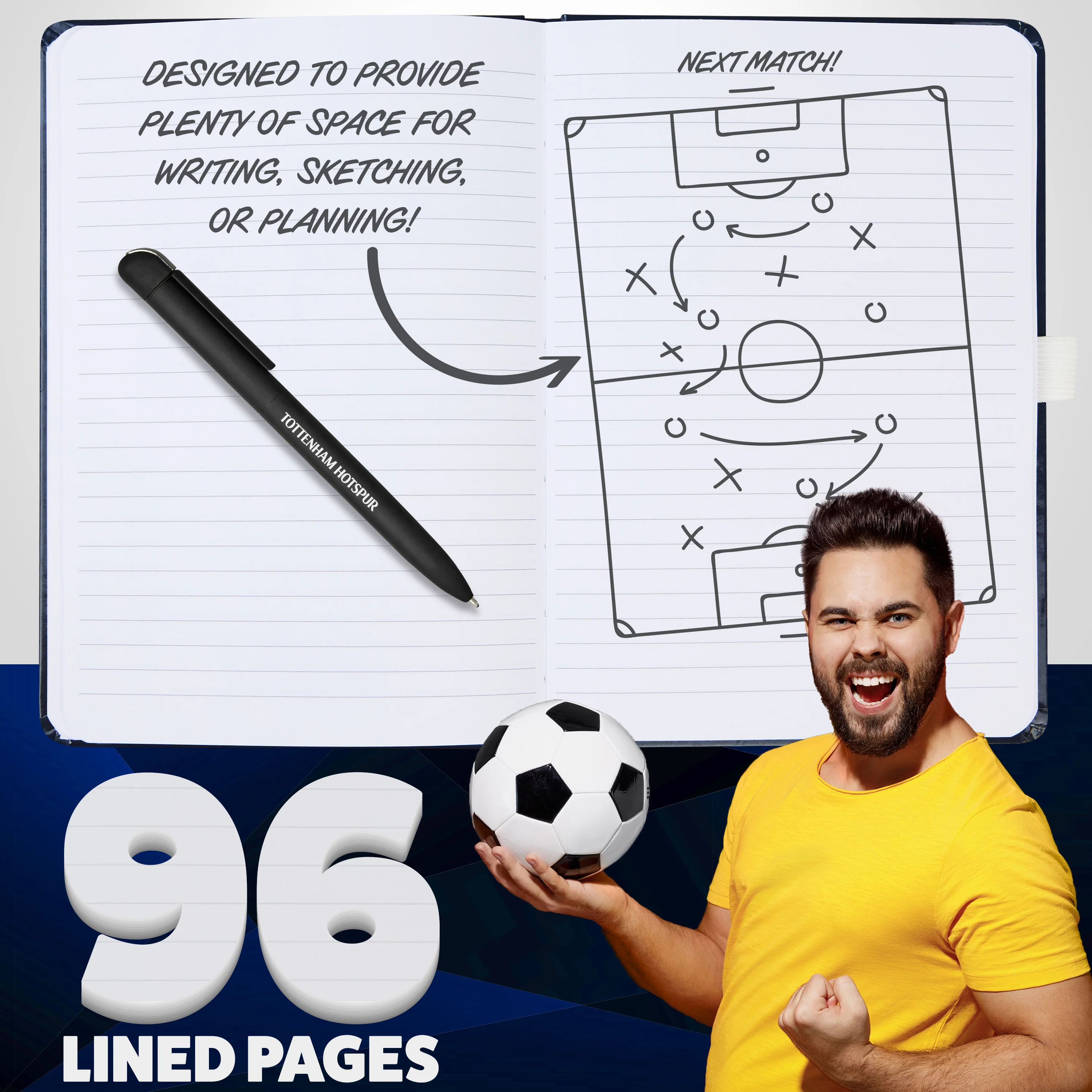 Tottenham Hotspur F.C. Supporters' Gear Stationery Set A4 Notebook & Pen - Gifts - Image 3